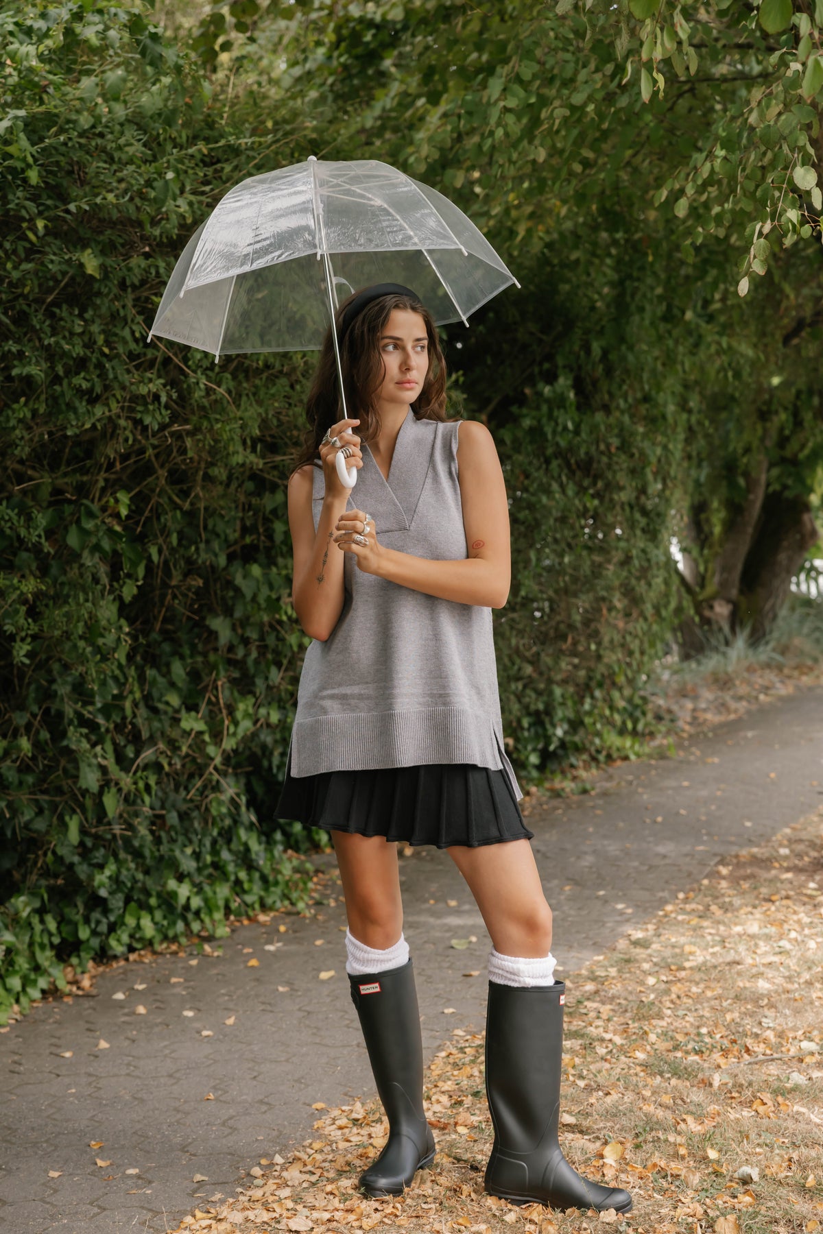 Blair Knit Vest in Light Grey
