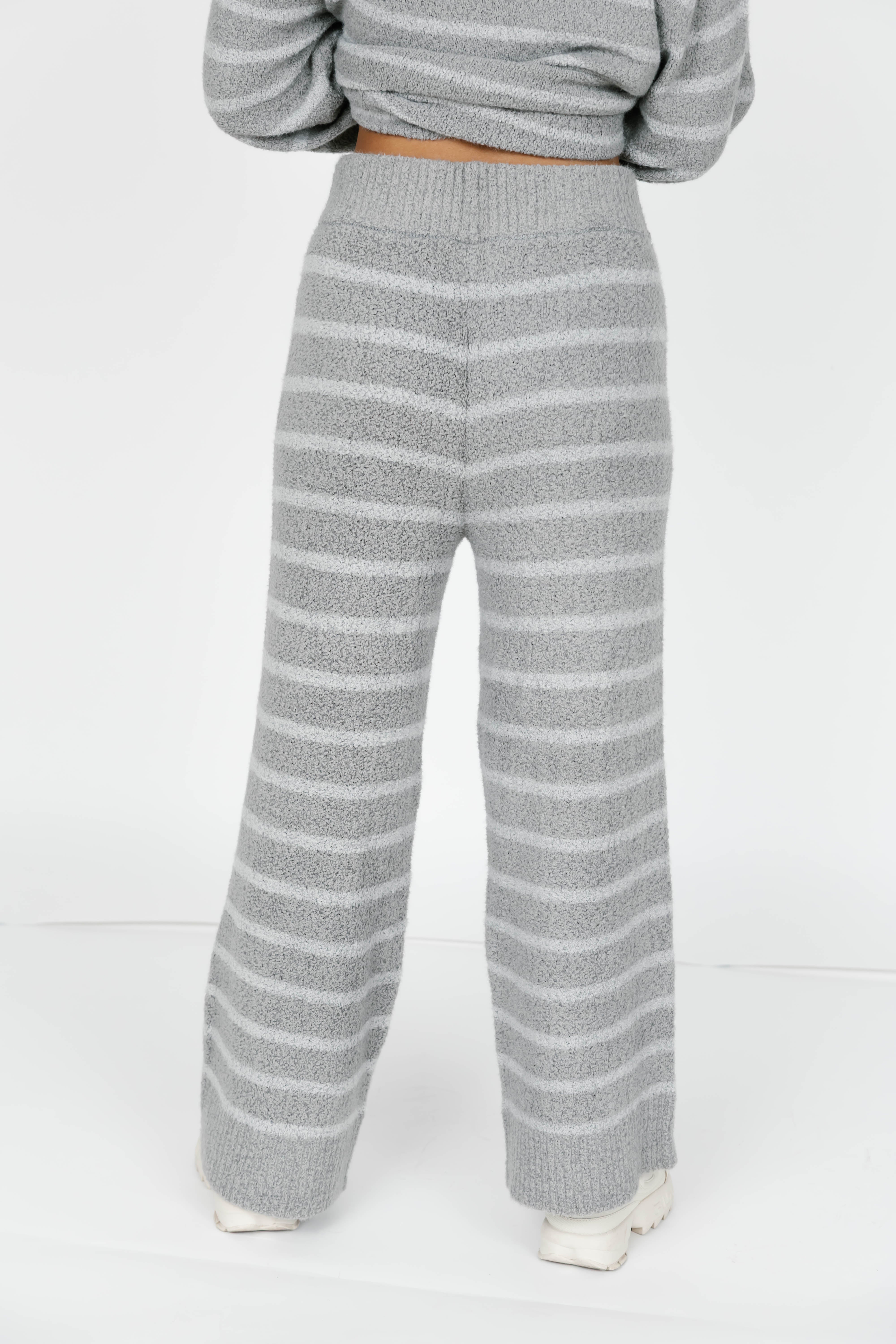 Bonnie Boucle Pant in Grey Stripe