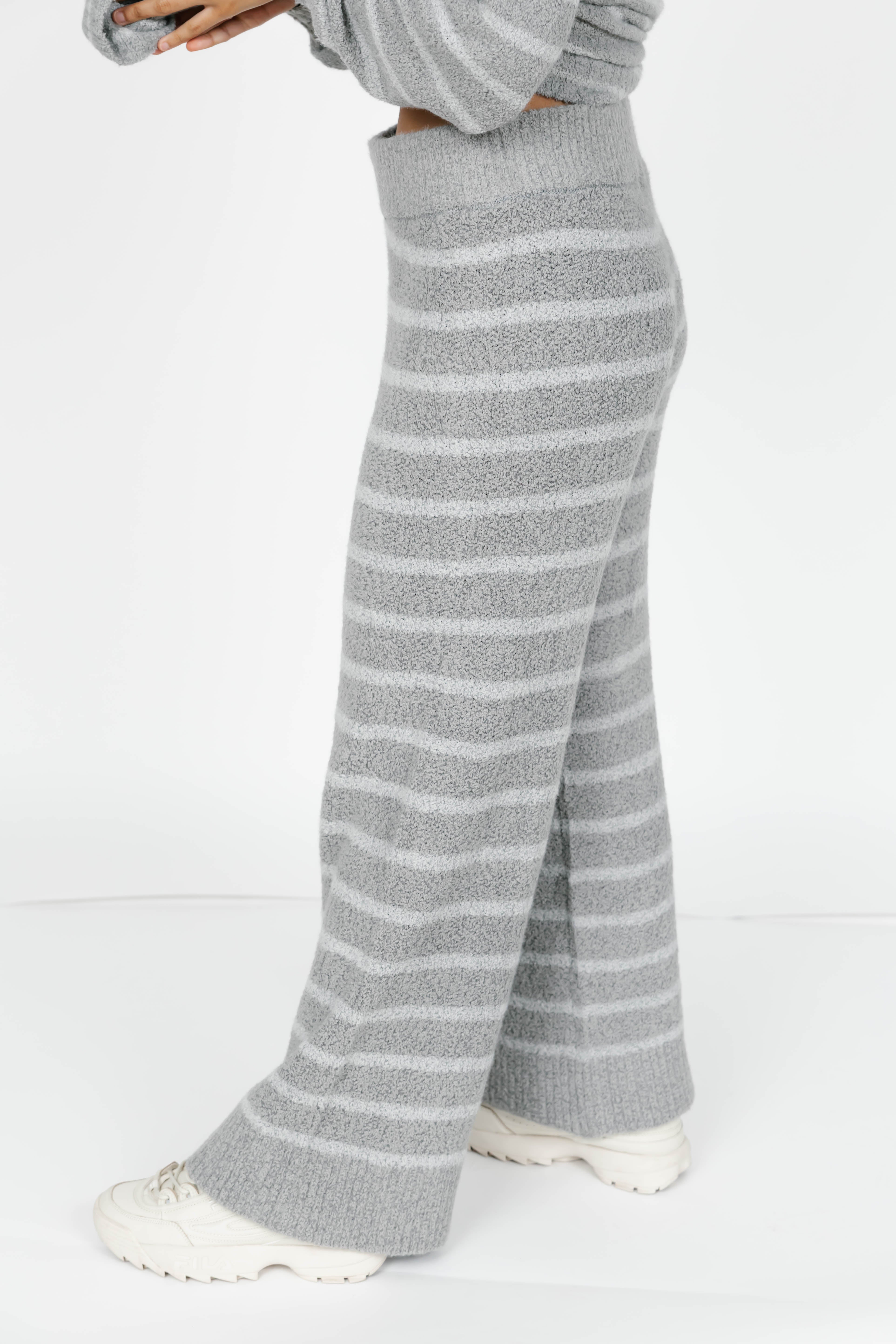 Bonnie Boucle Pant in Grey Stripe