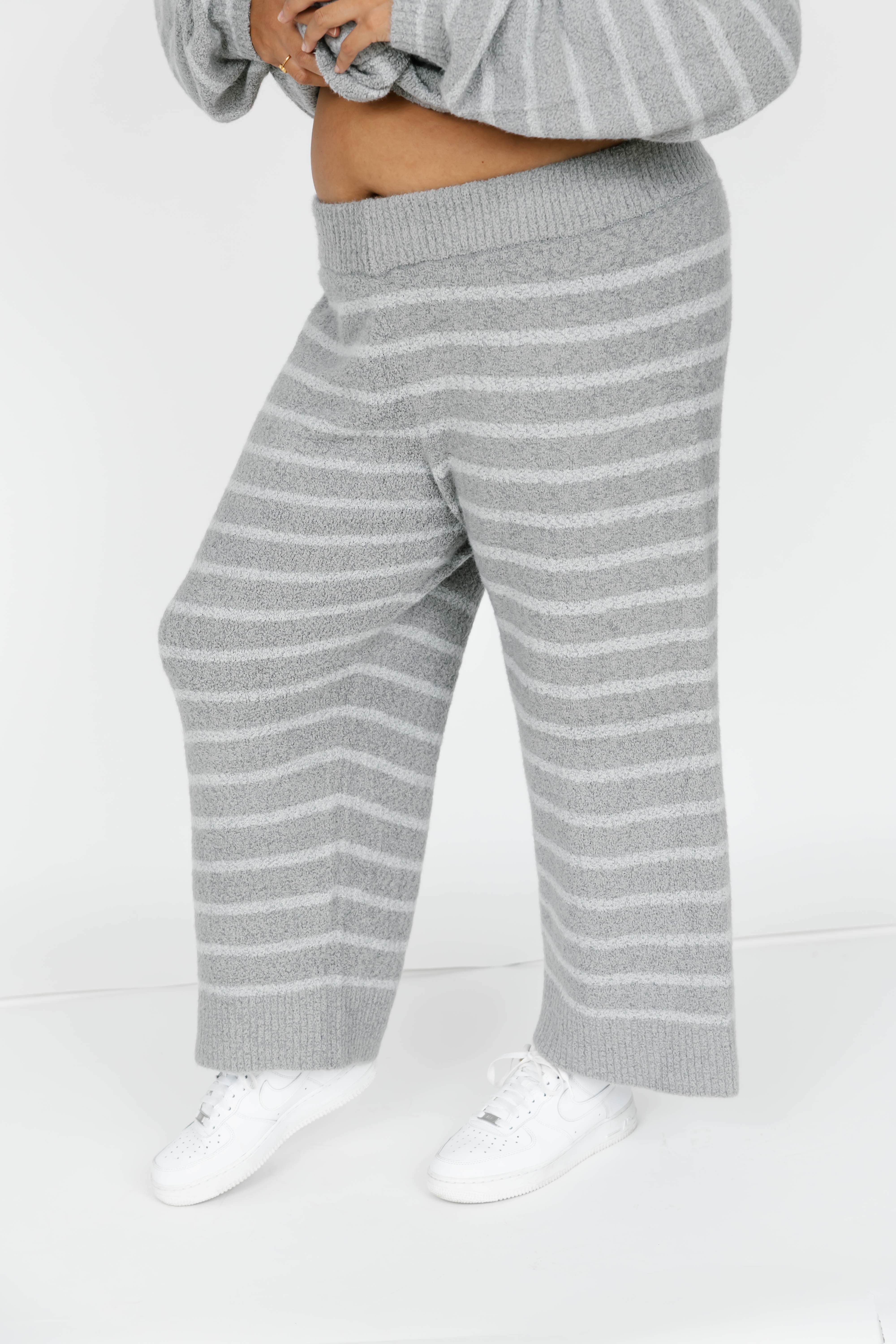 Bonnie Boucle Pant in Grey Stripe