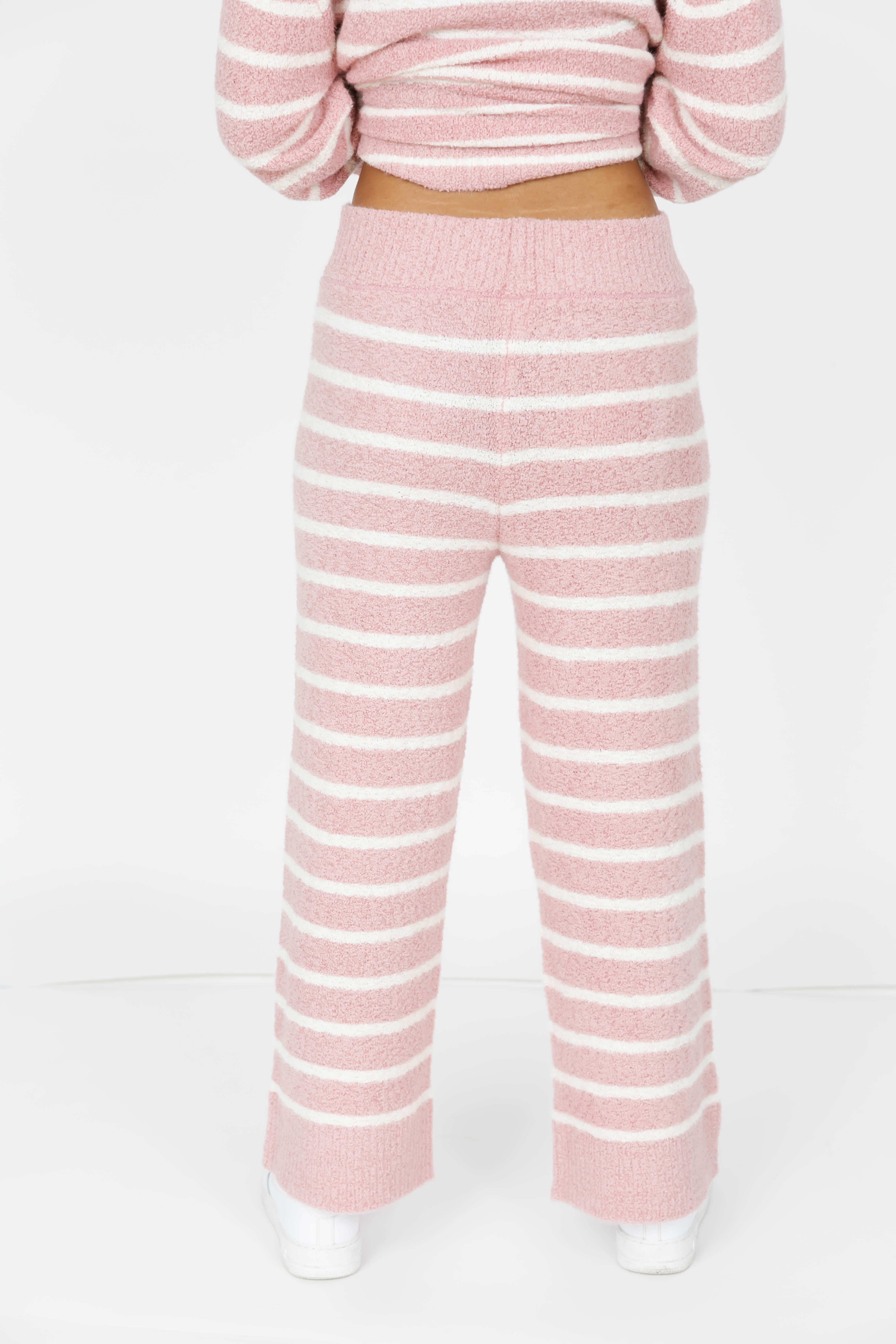 Bonnie Boucle Pant in Pink/Cream Stripe
