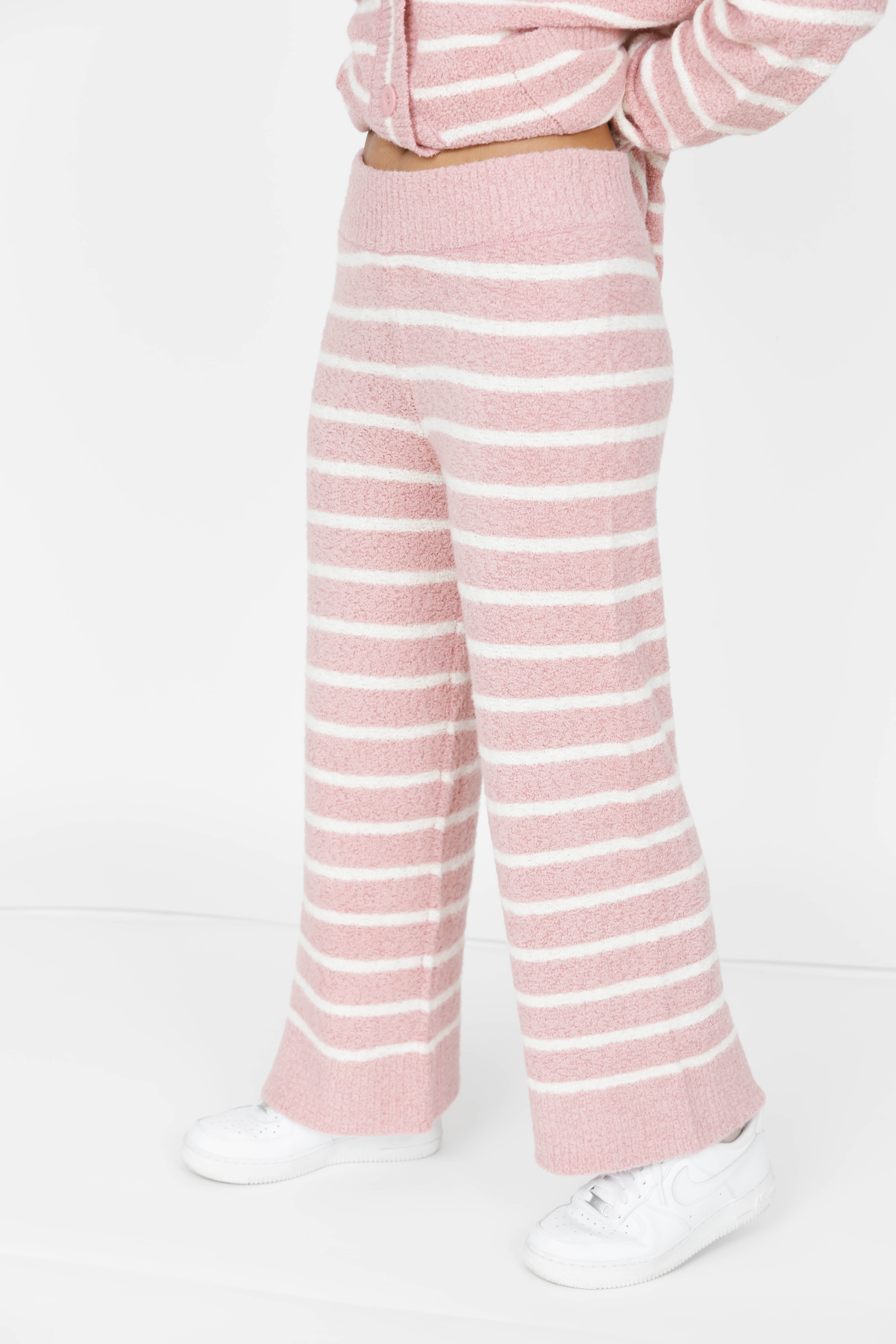 Bonnie Boucle Pant in Pink/Cream Stripe