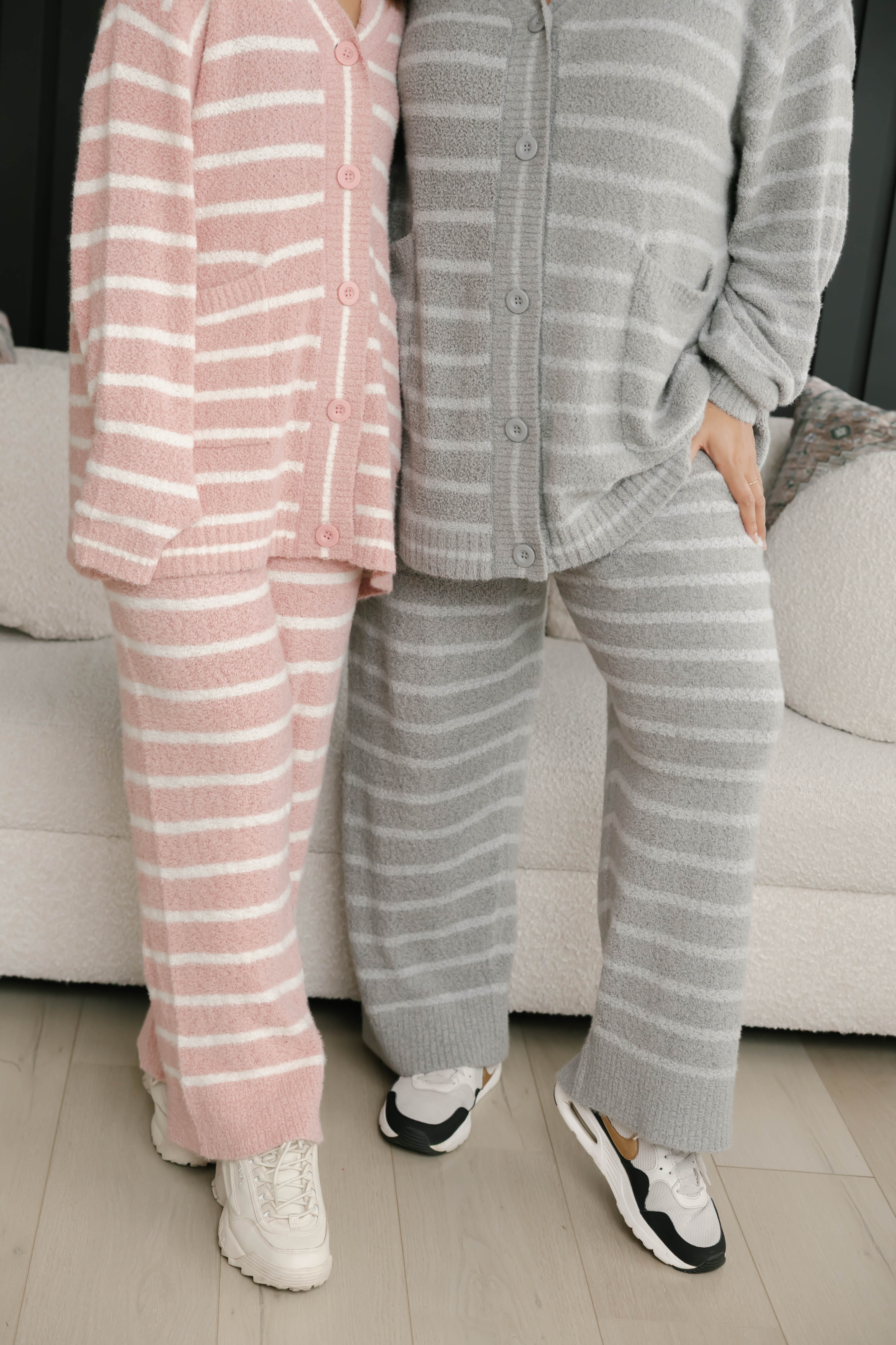 Bonnie Boucle Pant in Pink/Cream Stripe