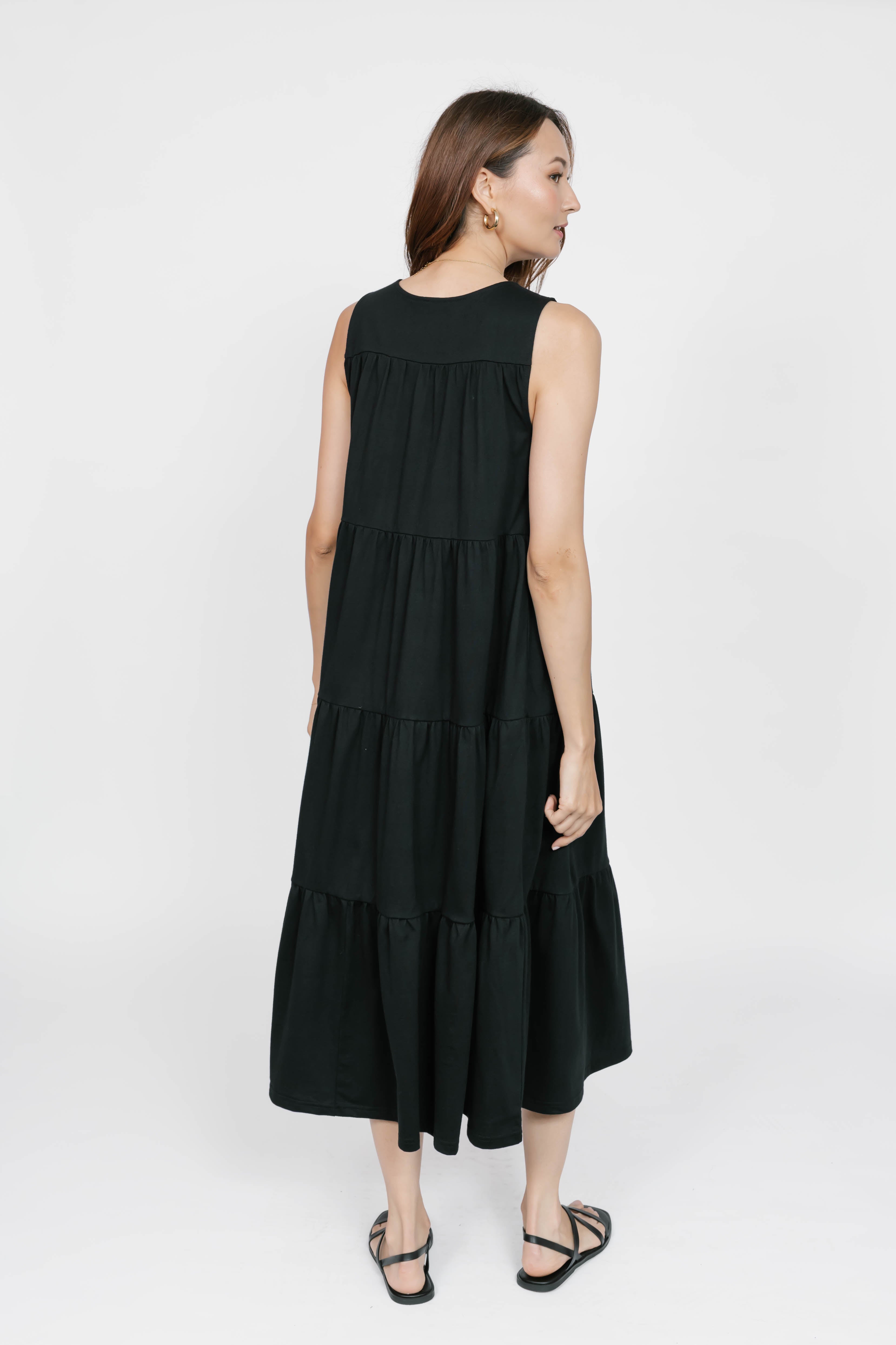 Bria Maxi Dress in Midnight Black