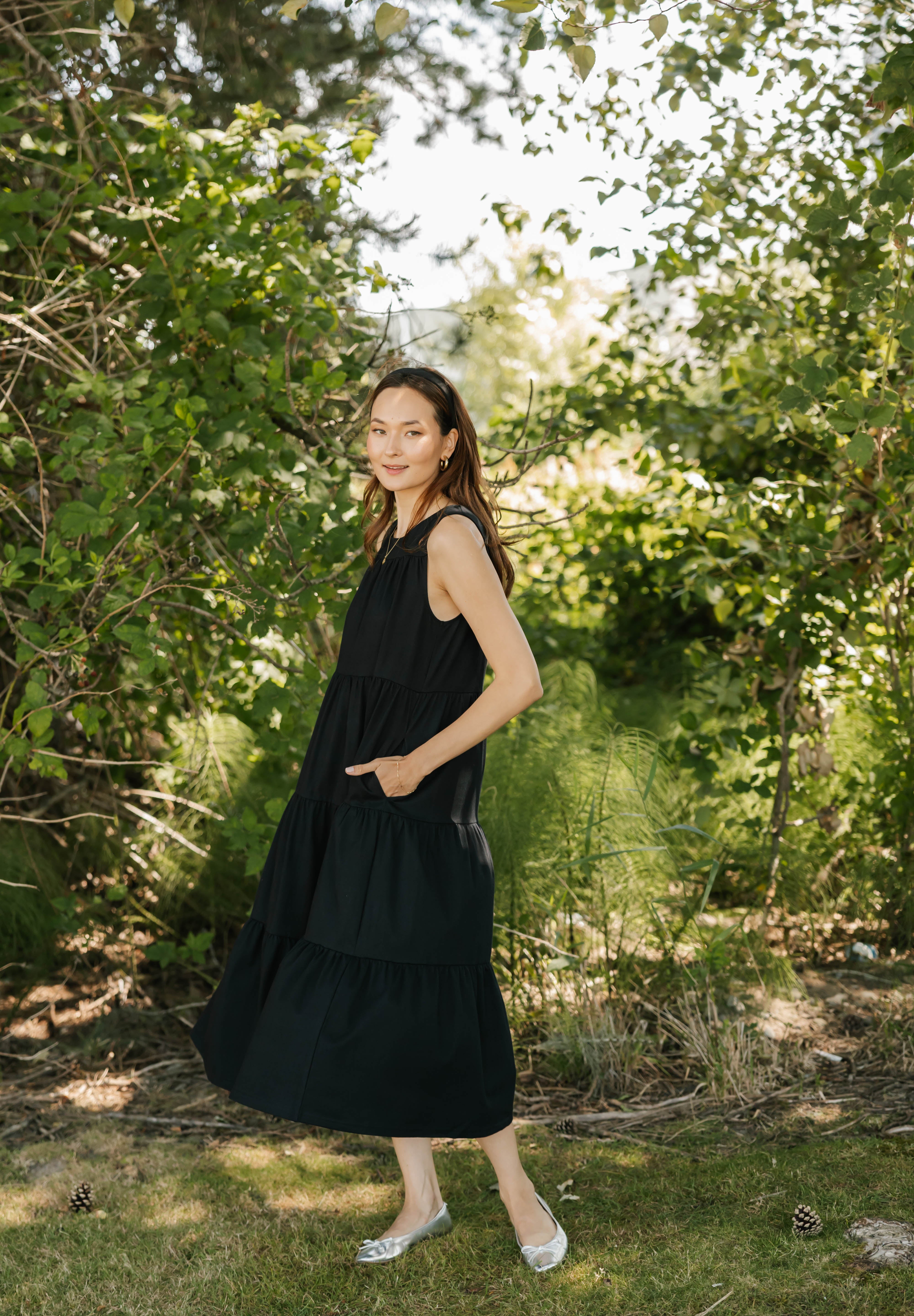 Bria Maxi Dress in Midnight Black