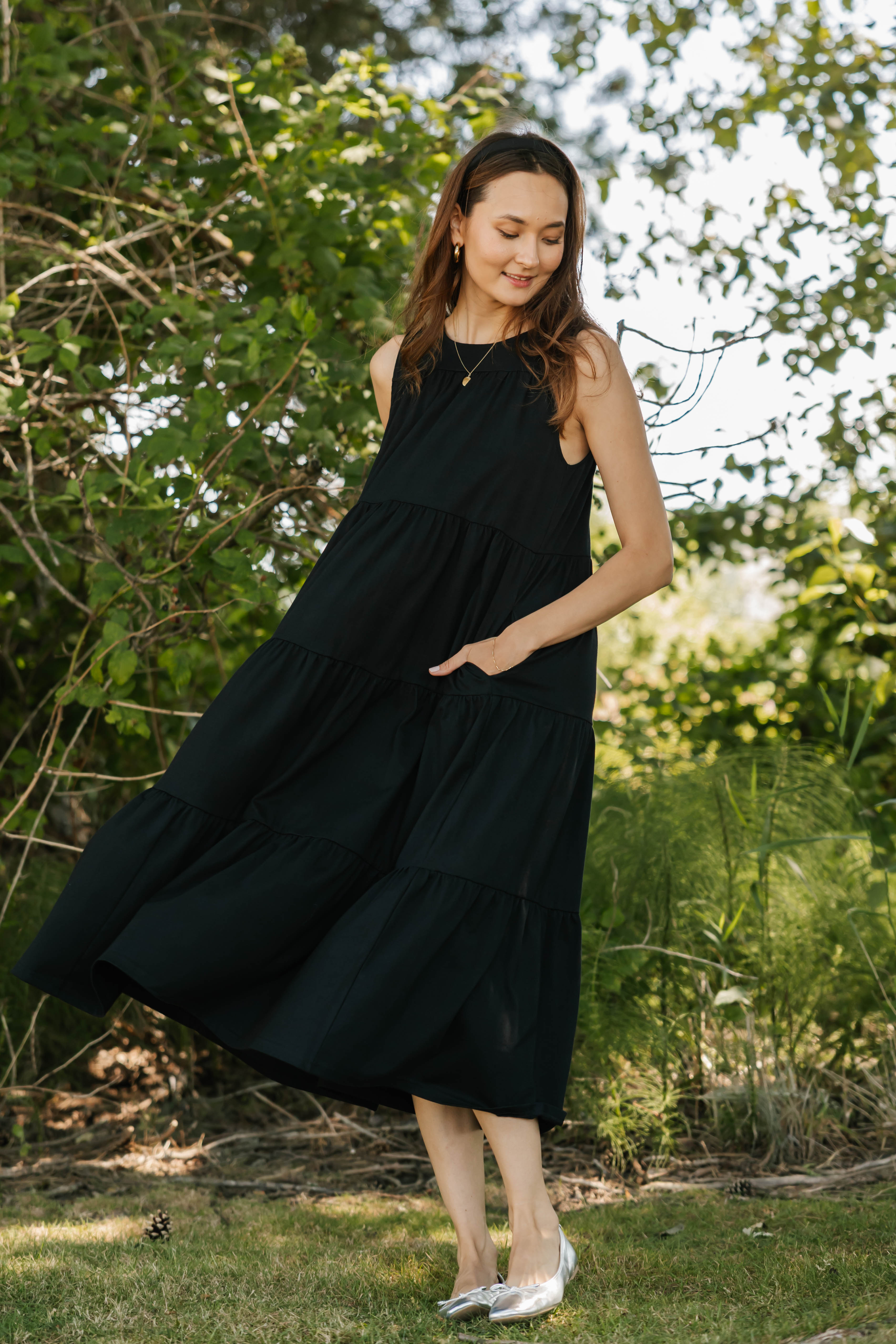Bria Maxi Dress in Midnight Black