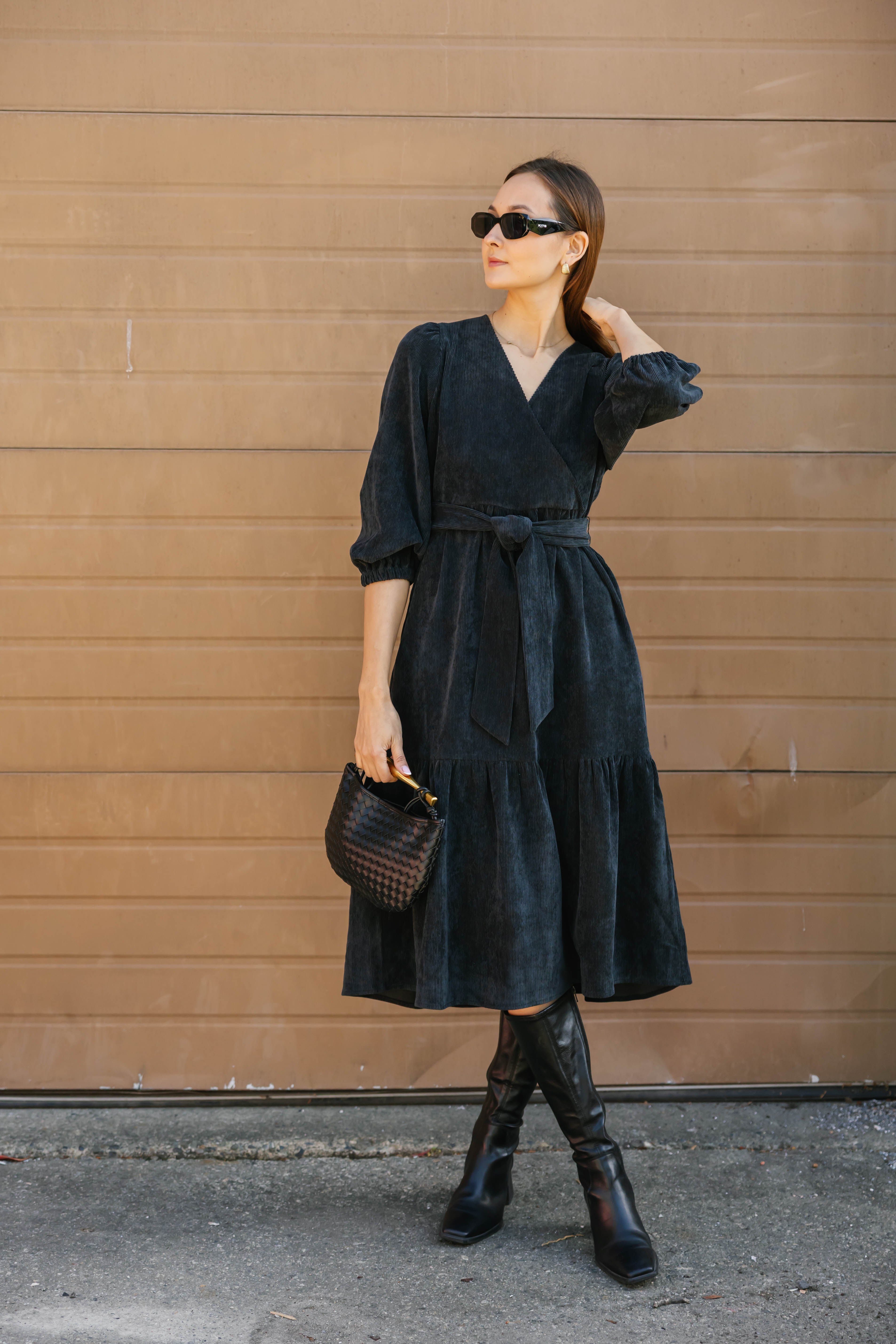 black corduroy midi dress Buy Roman Black Corduroy Button Through Midi Dress from Next USA