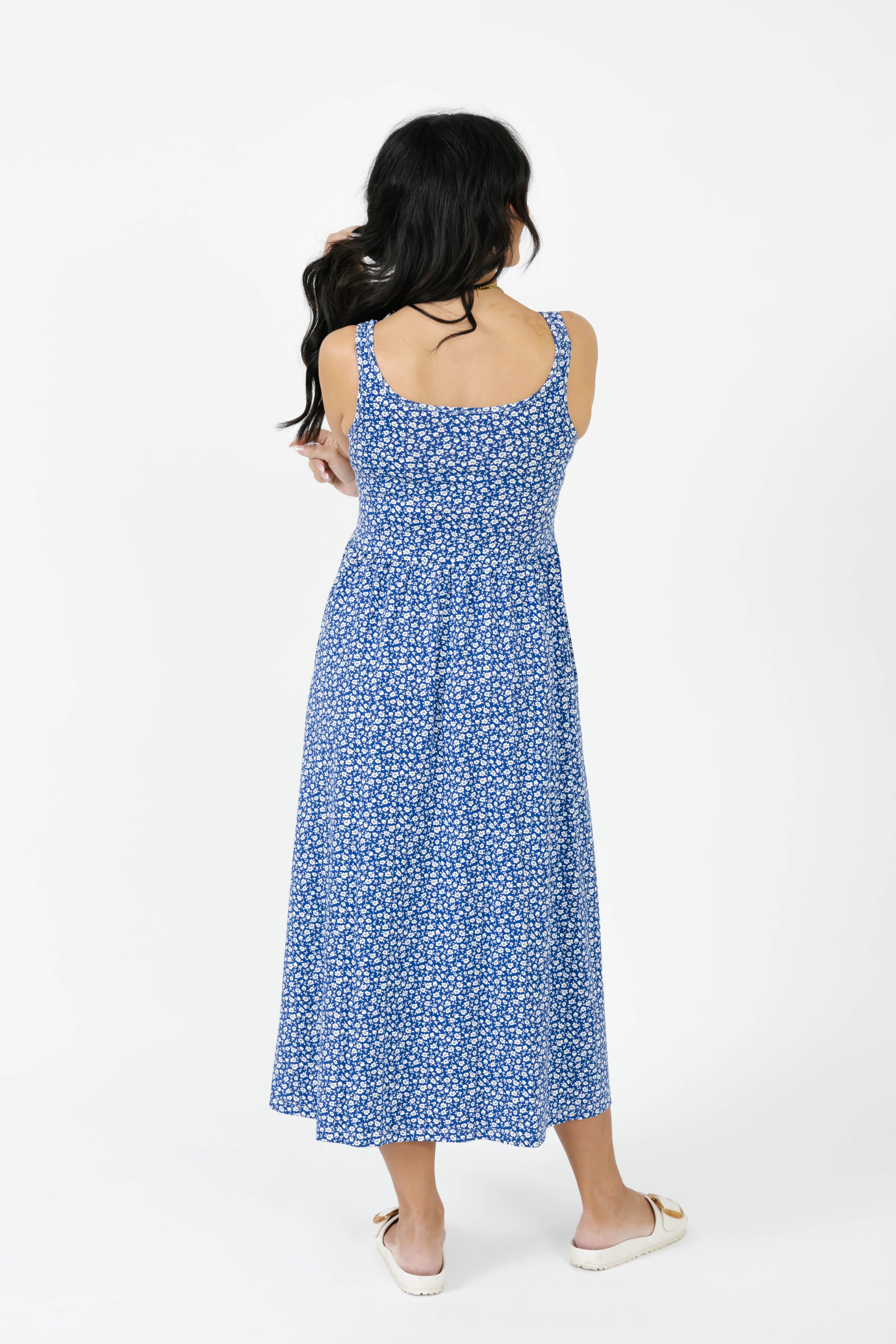 Camille Midi Dress in Bluebell