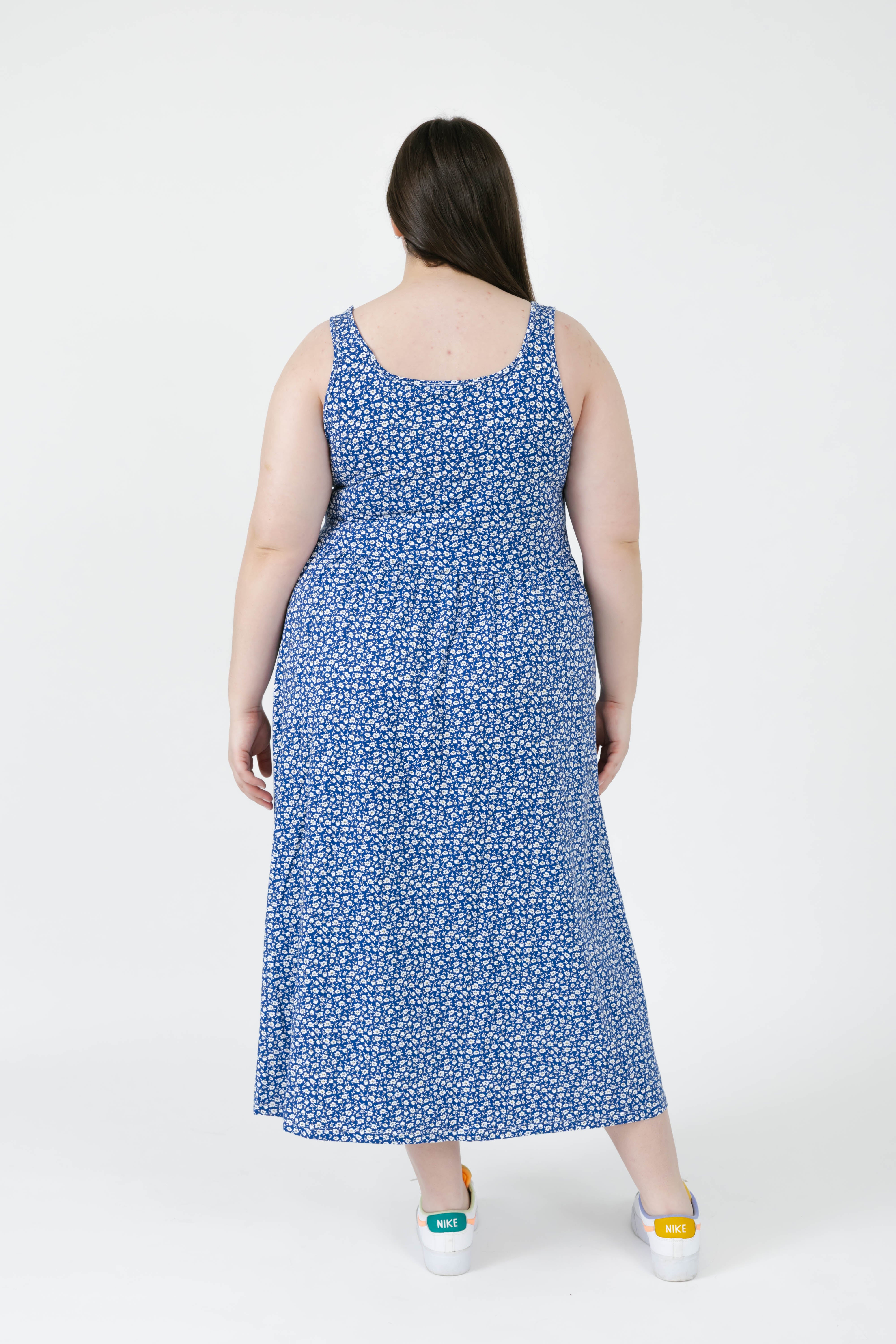 Camille Midi Dress in Bluebell