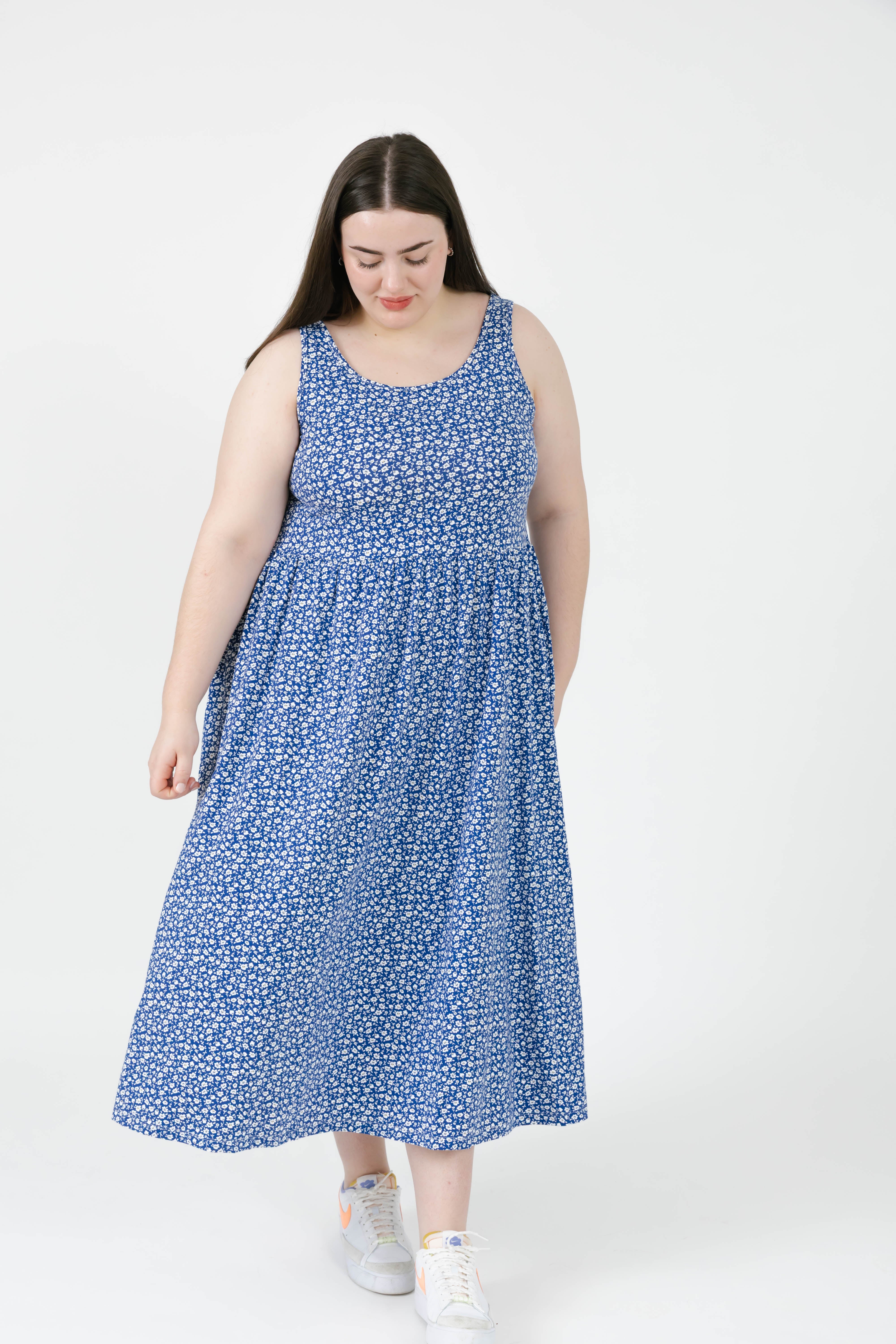 Camille Midi Dress in Bluebell