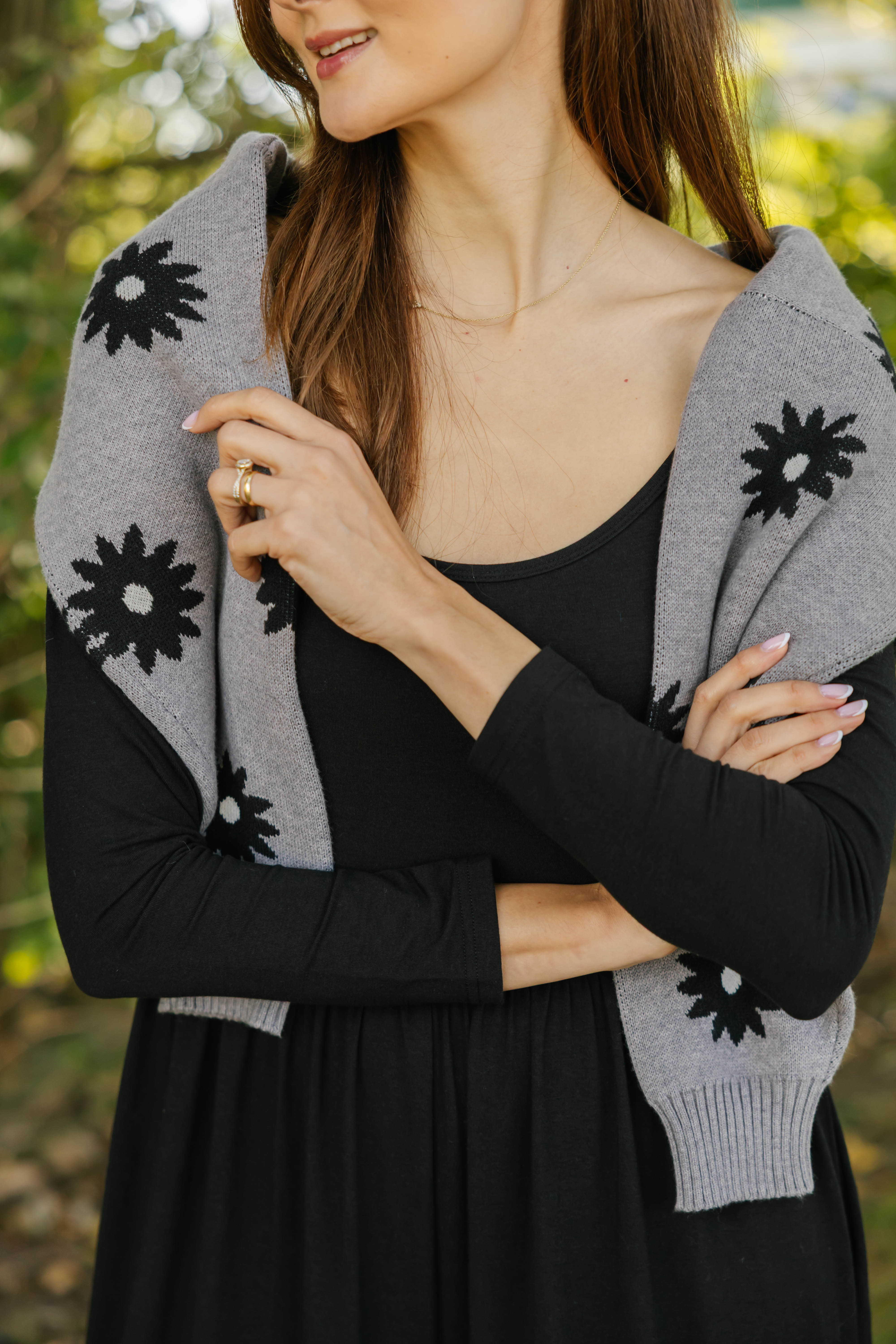 Camille Long Sleeve Wide Leg Romper in Midnight Black