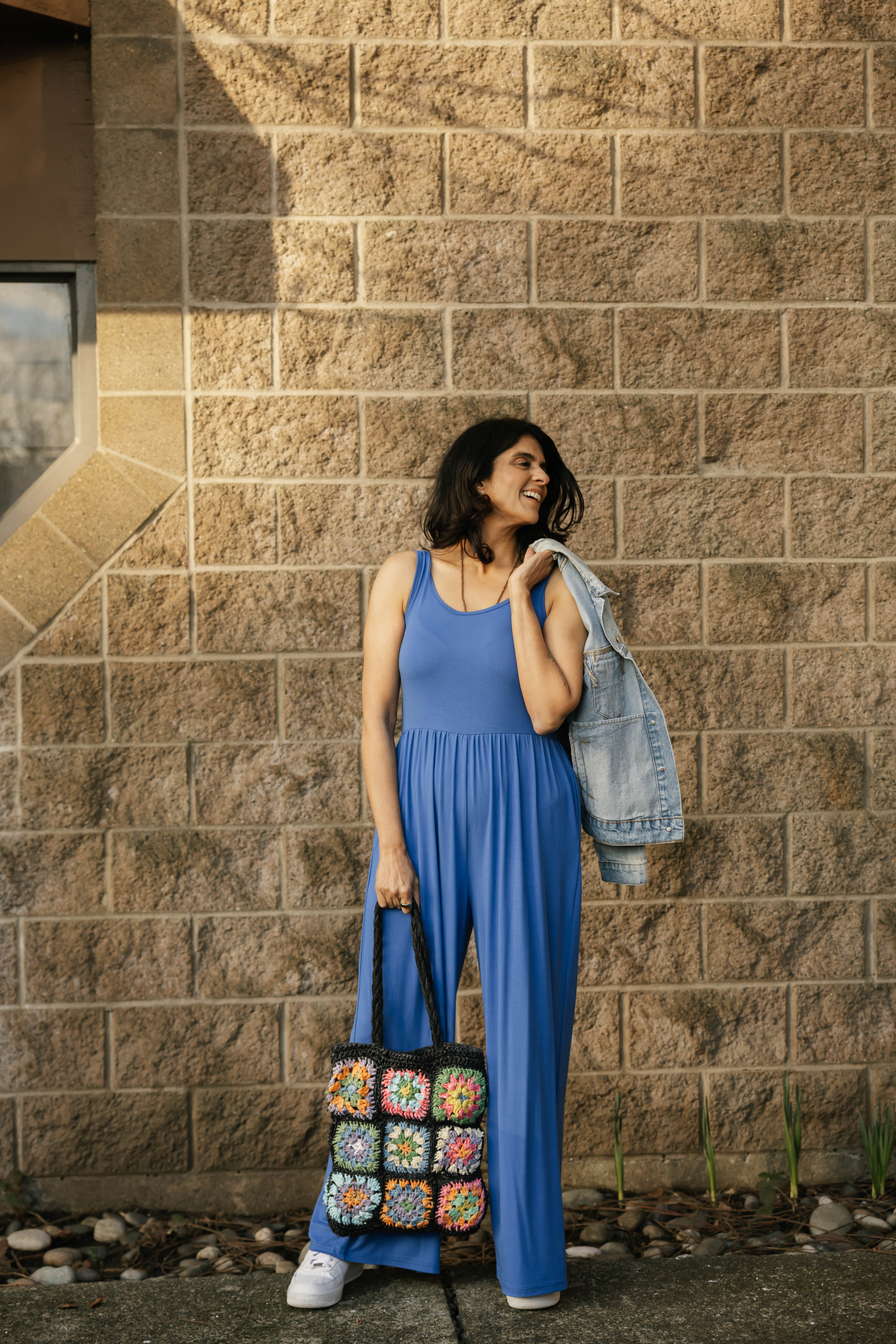 Camille Wide Leg Romper in Royal Blue
