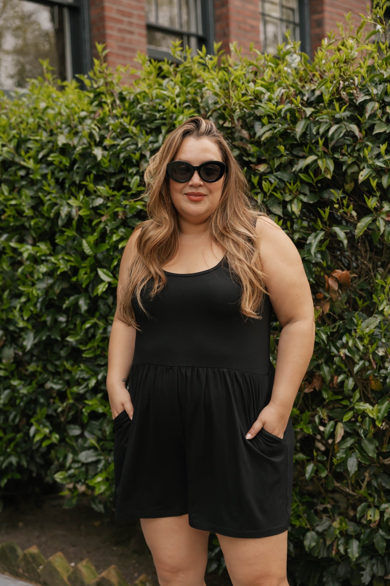 Camille Shorty Romper in Midnight Black