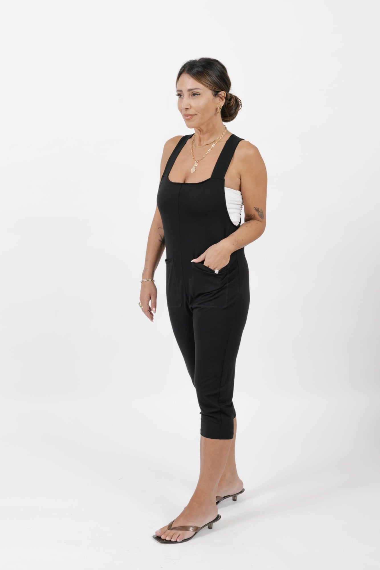 Capri Romperalls in Midnight Black
