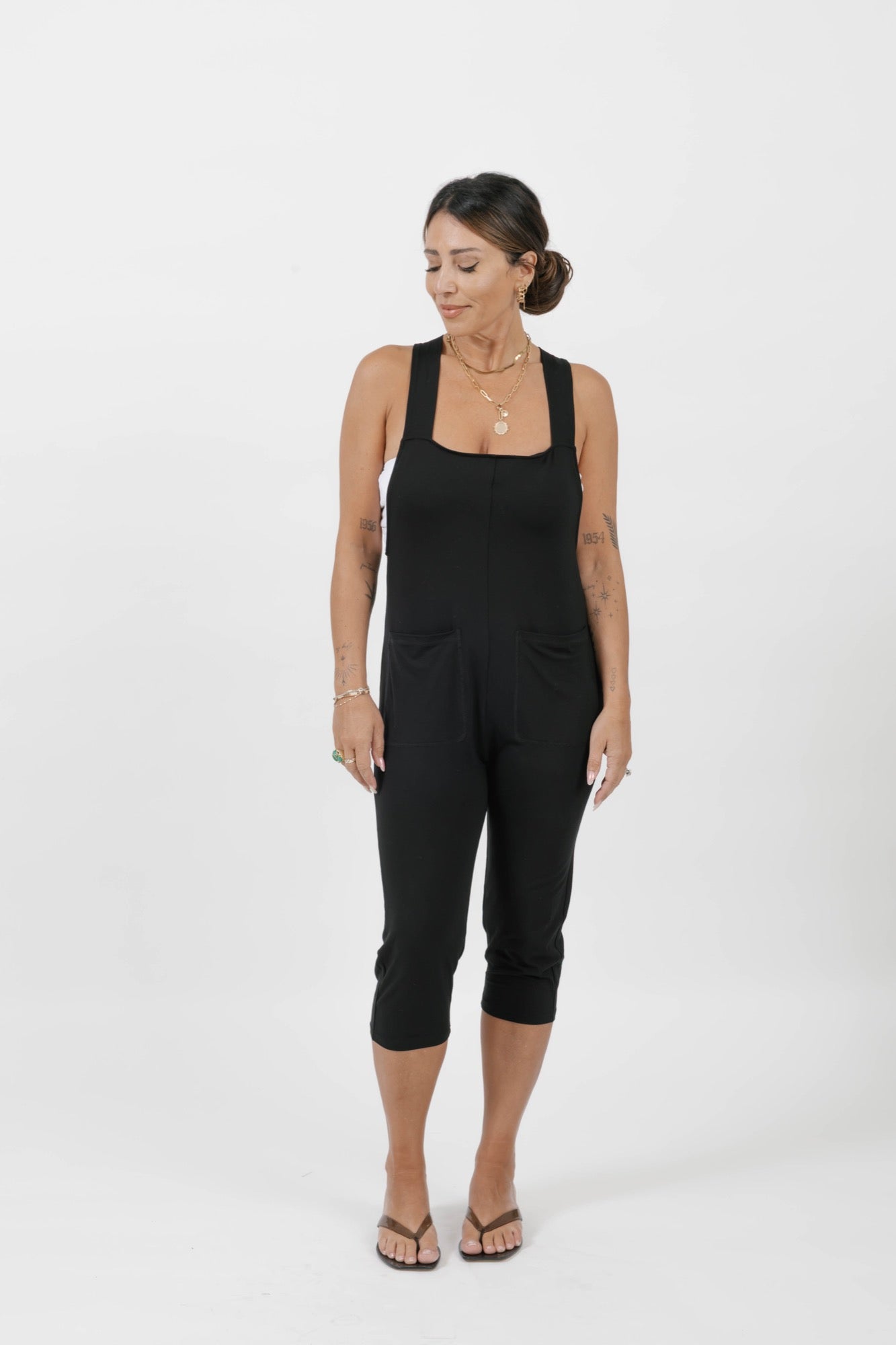 Capri Romperalls in Midnight Black