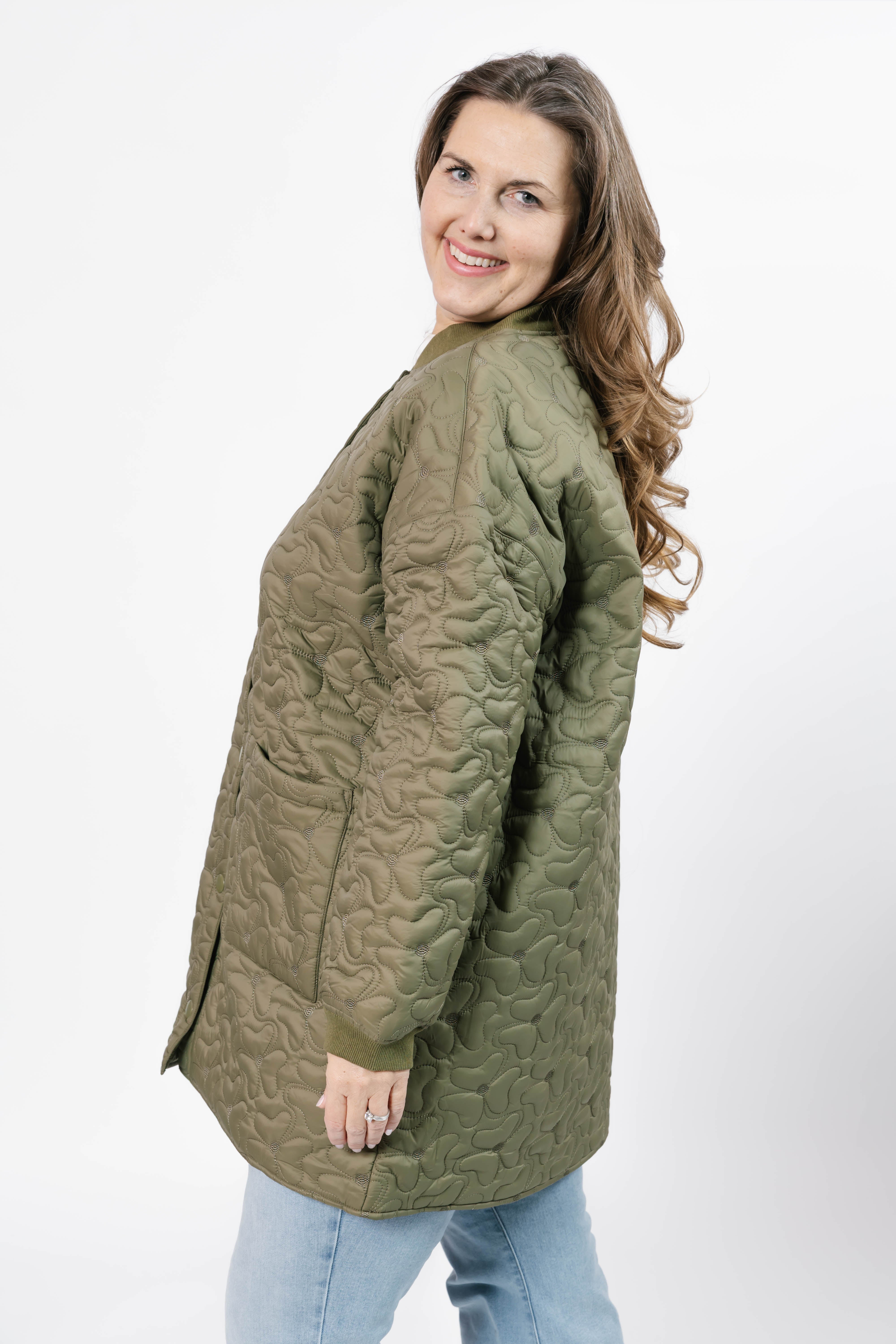 Carson Quilted Jacket in Burnt Olive