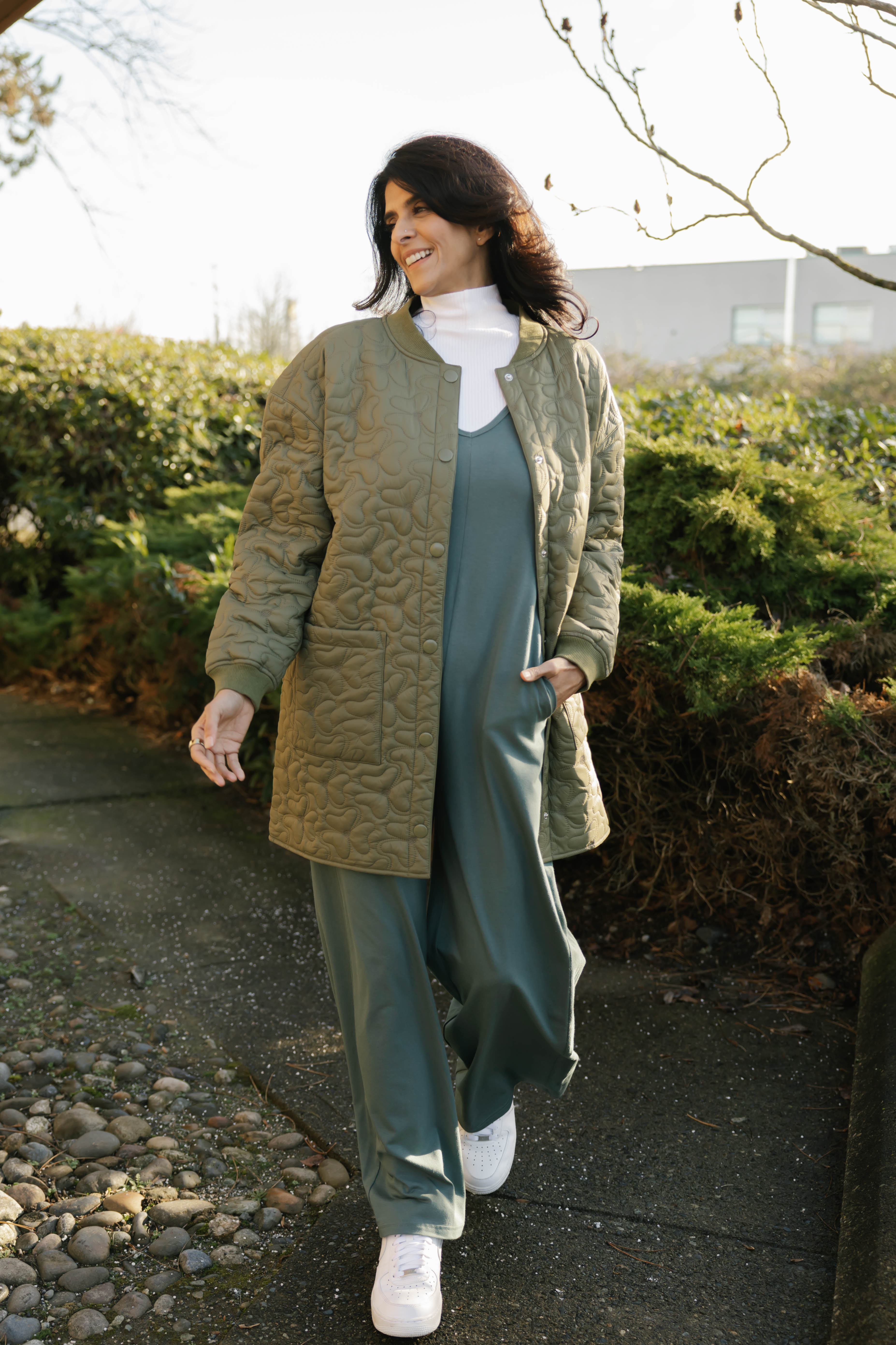 Carson Quilted Jacket in Burnt Olive