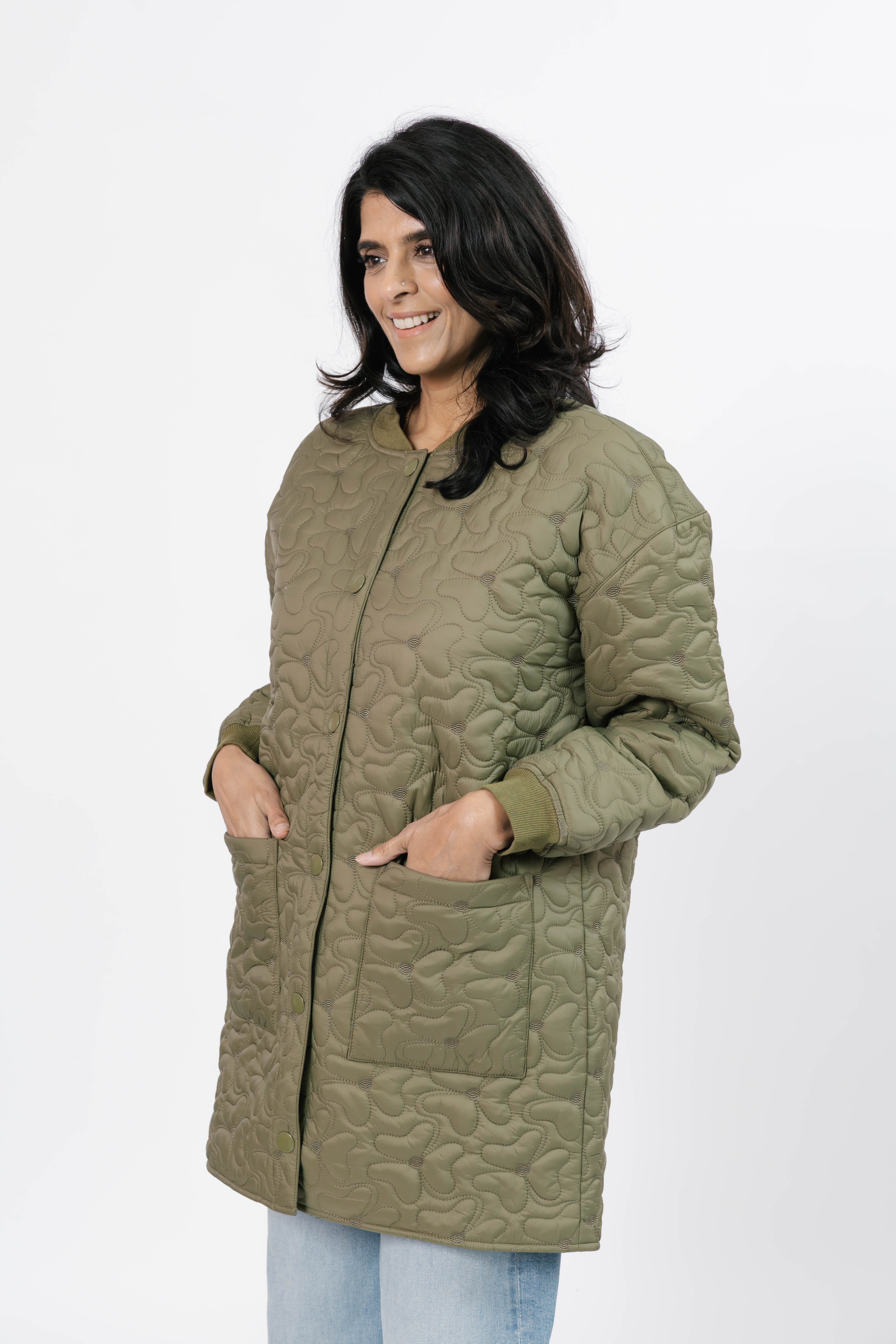 Carson Quilted Jacket in Burnt Olive
