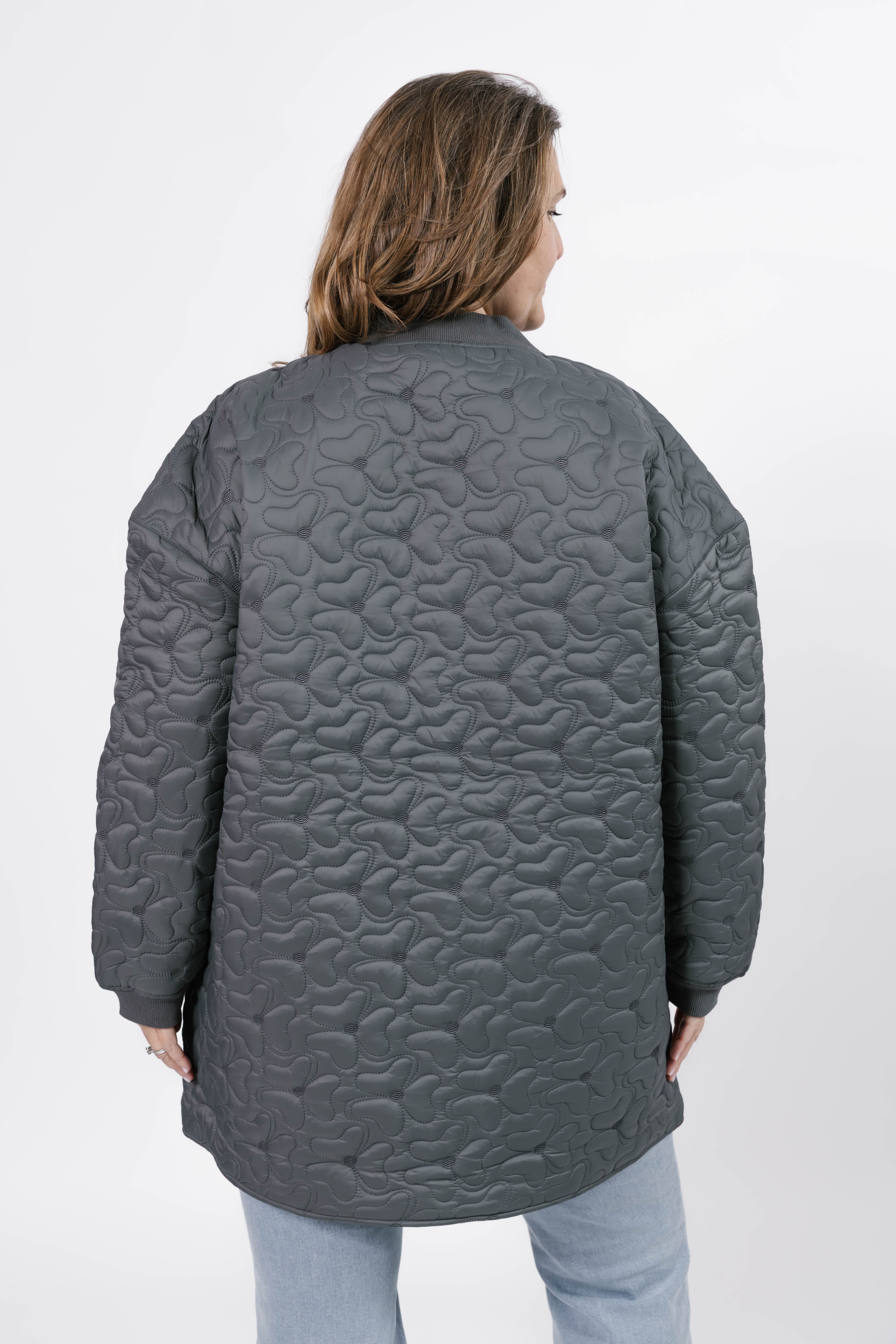 Carson Quilted Jacket in Magnet Grey