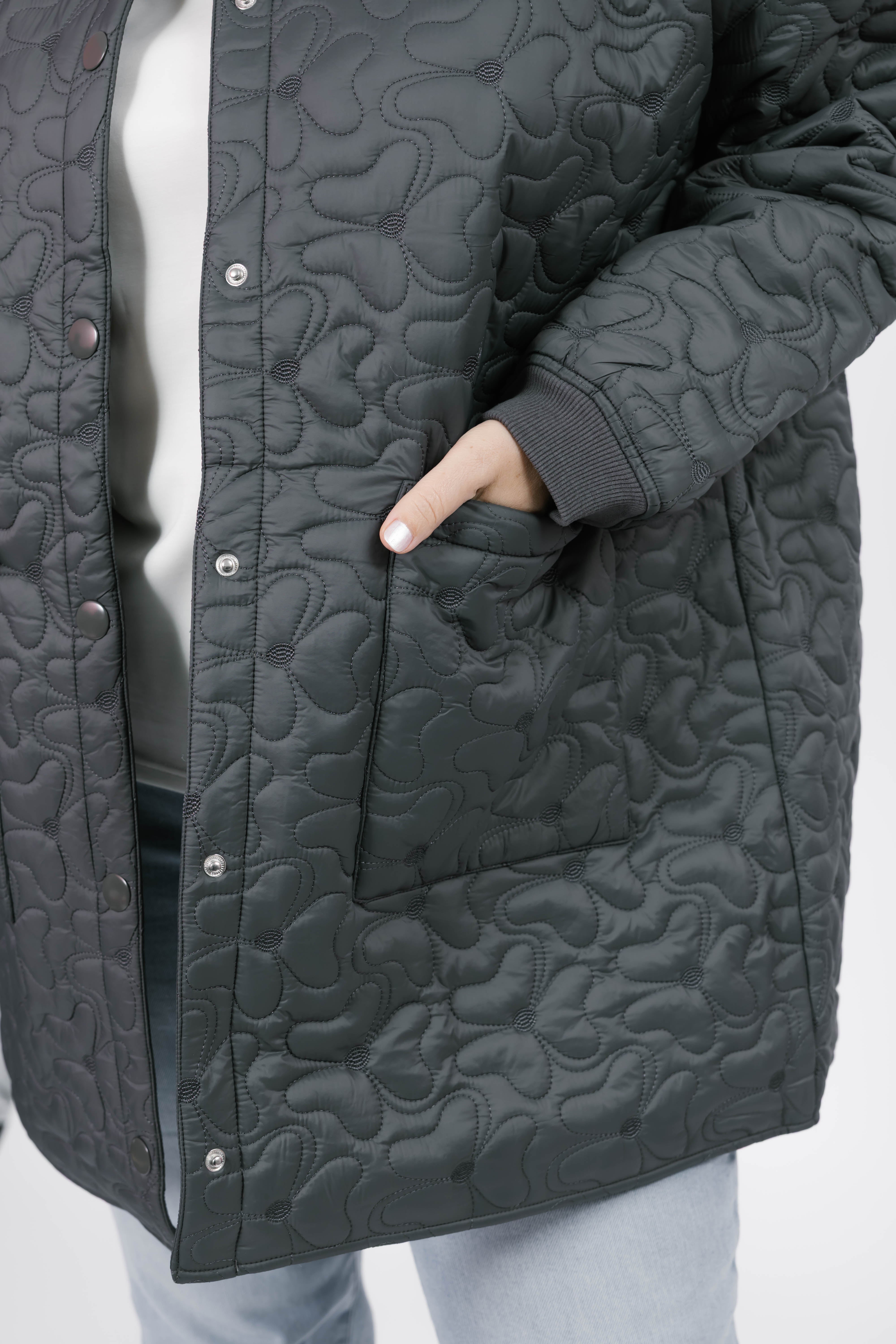 Carson Quilted Jacket in Magnet Grey