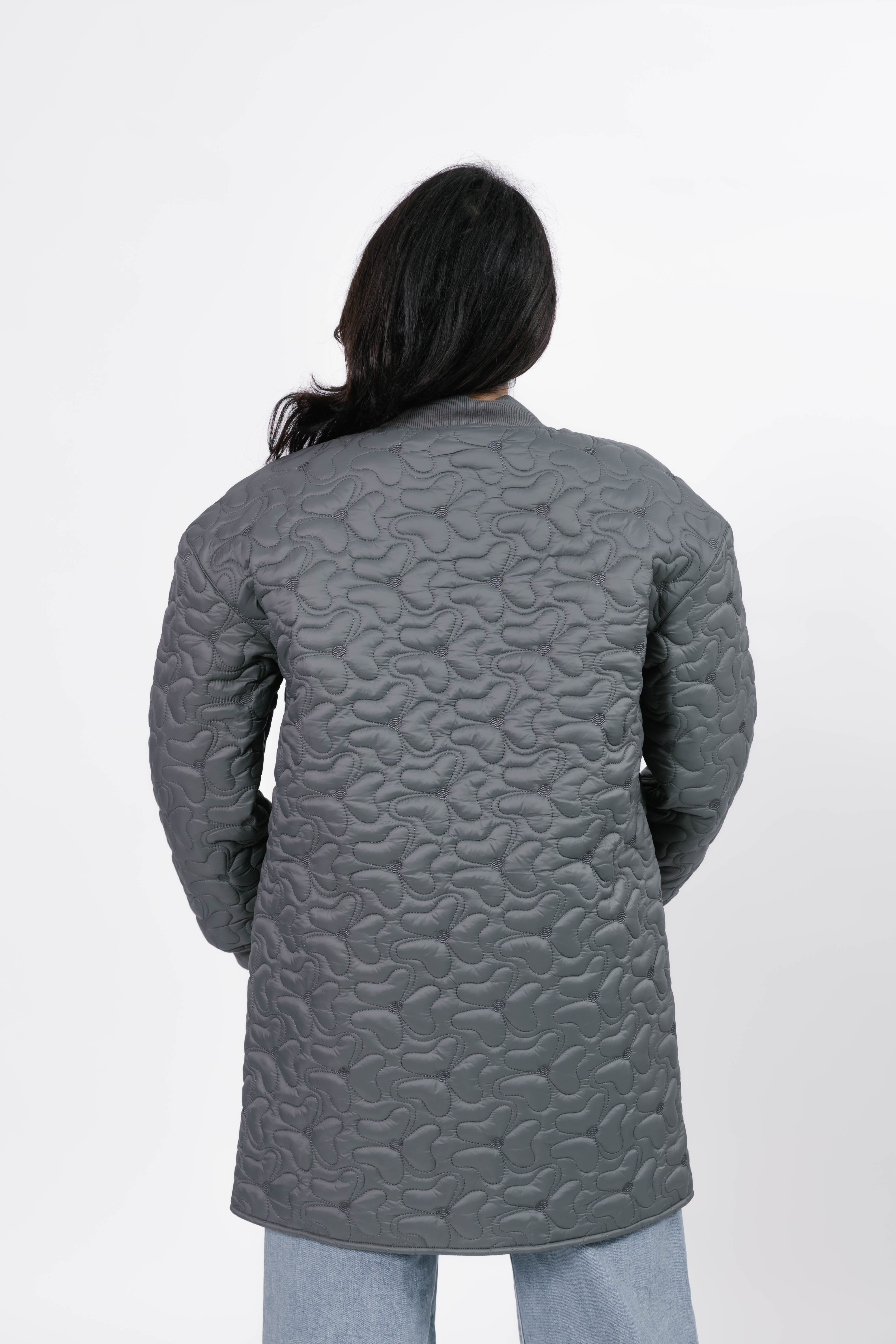 Carson Quilted Jacket in Magnet Grey