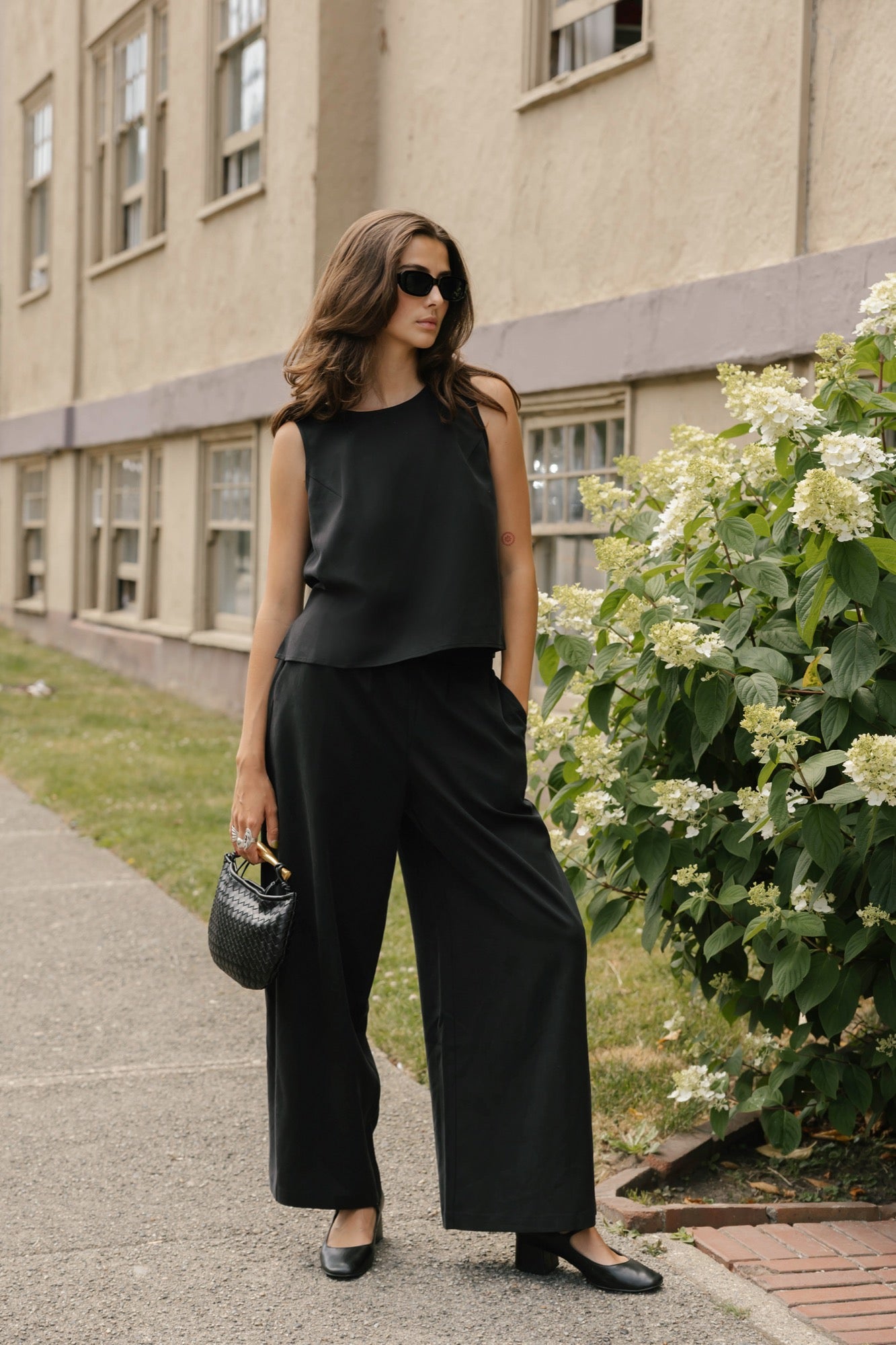 Celine Sleeveless Top in Soft Black