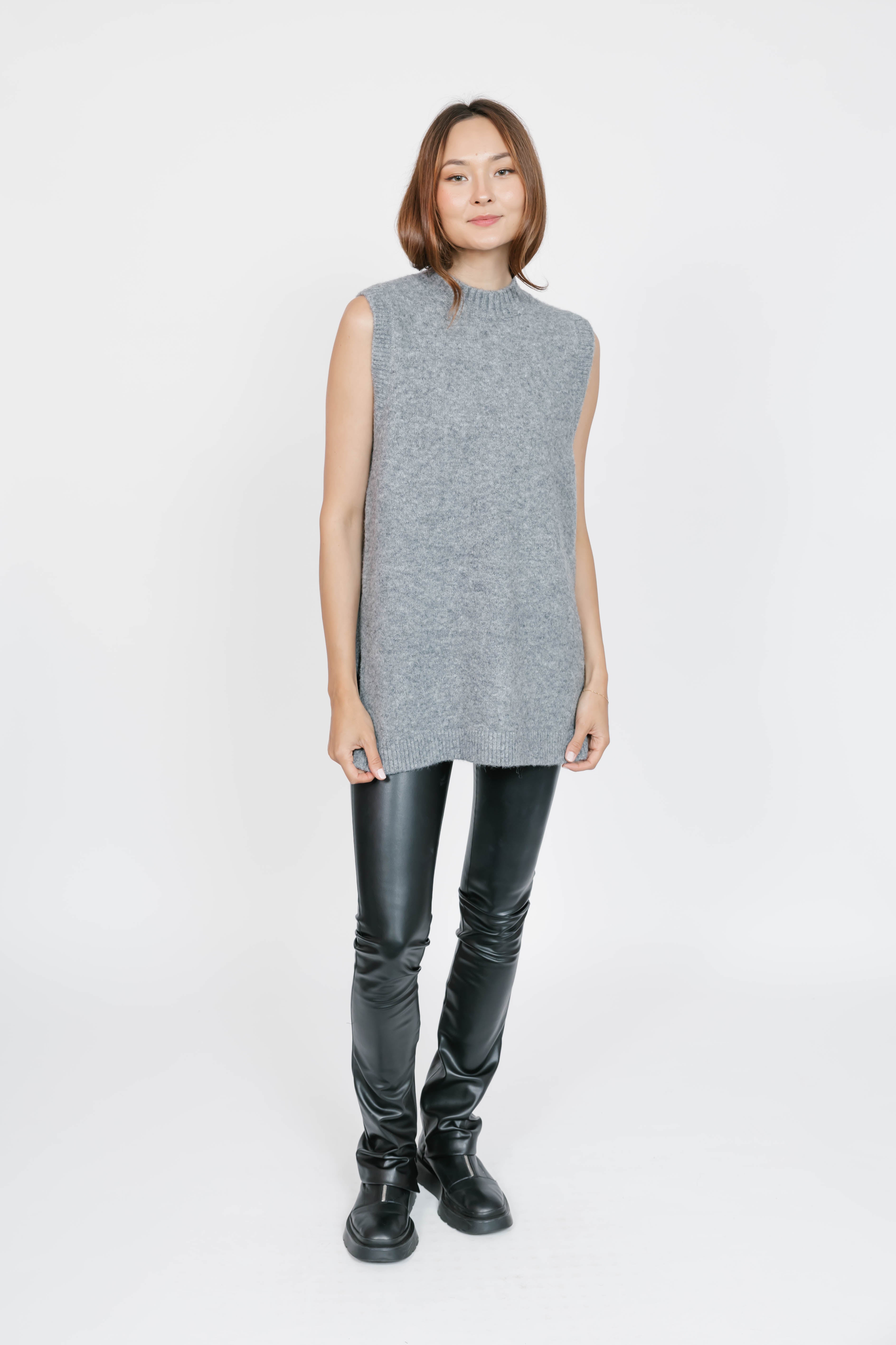 Charlie Sweater Tunic in Heather Grey