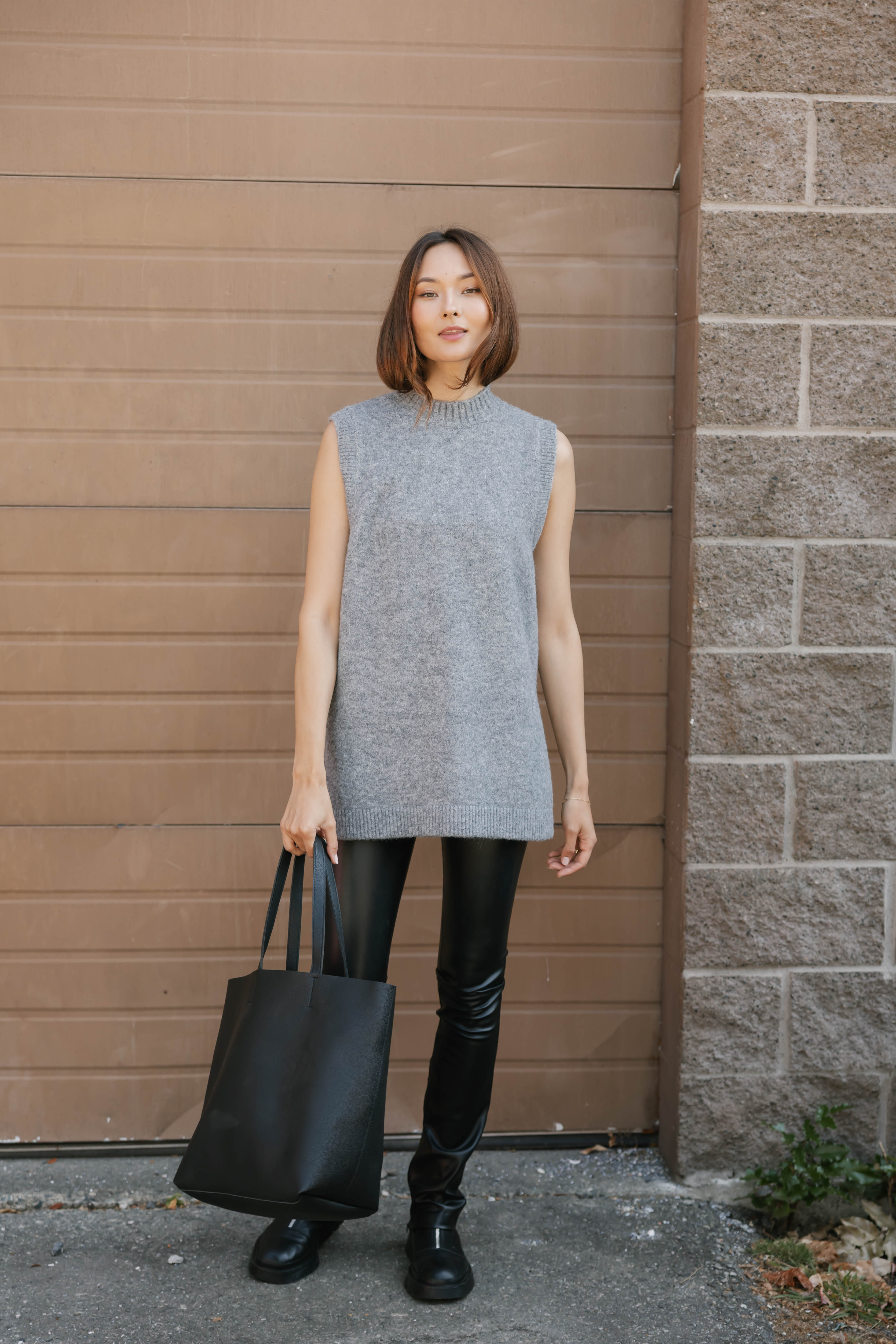 Charlie Sweater Tunic in Heather Grey