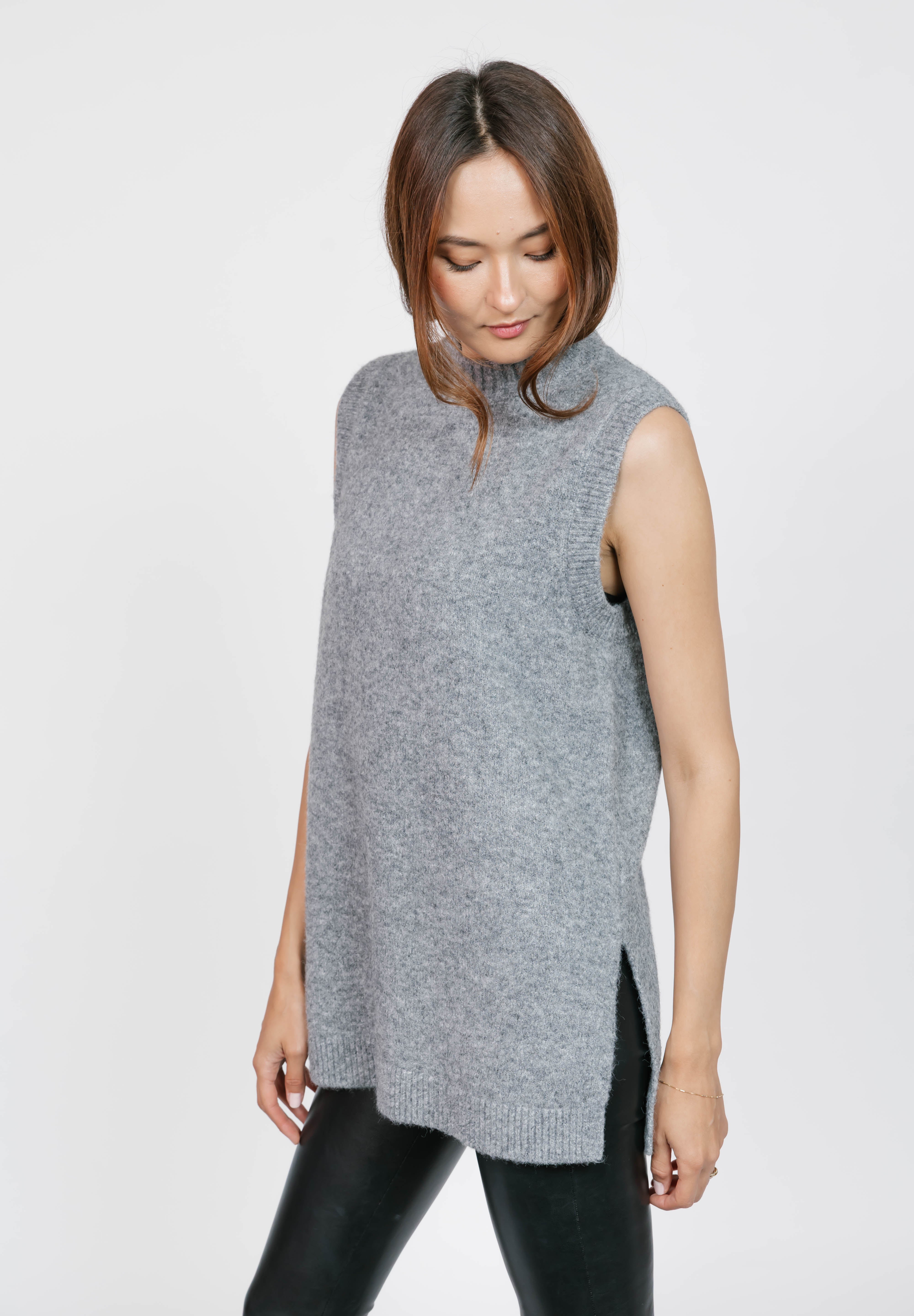 Charlie Sweater Tunic in Heather Grey