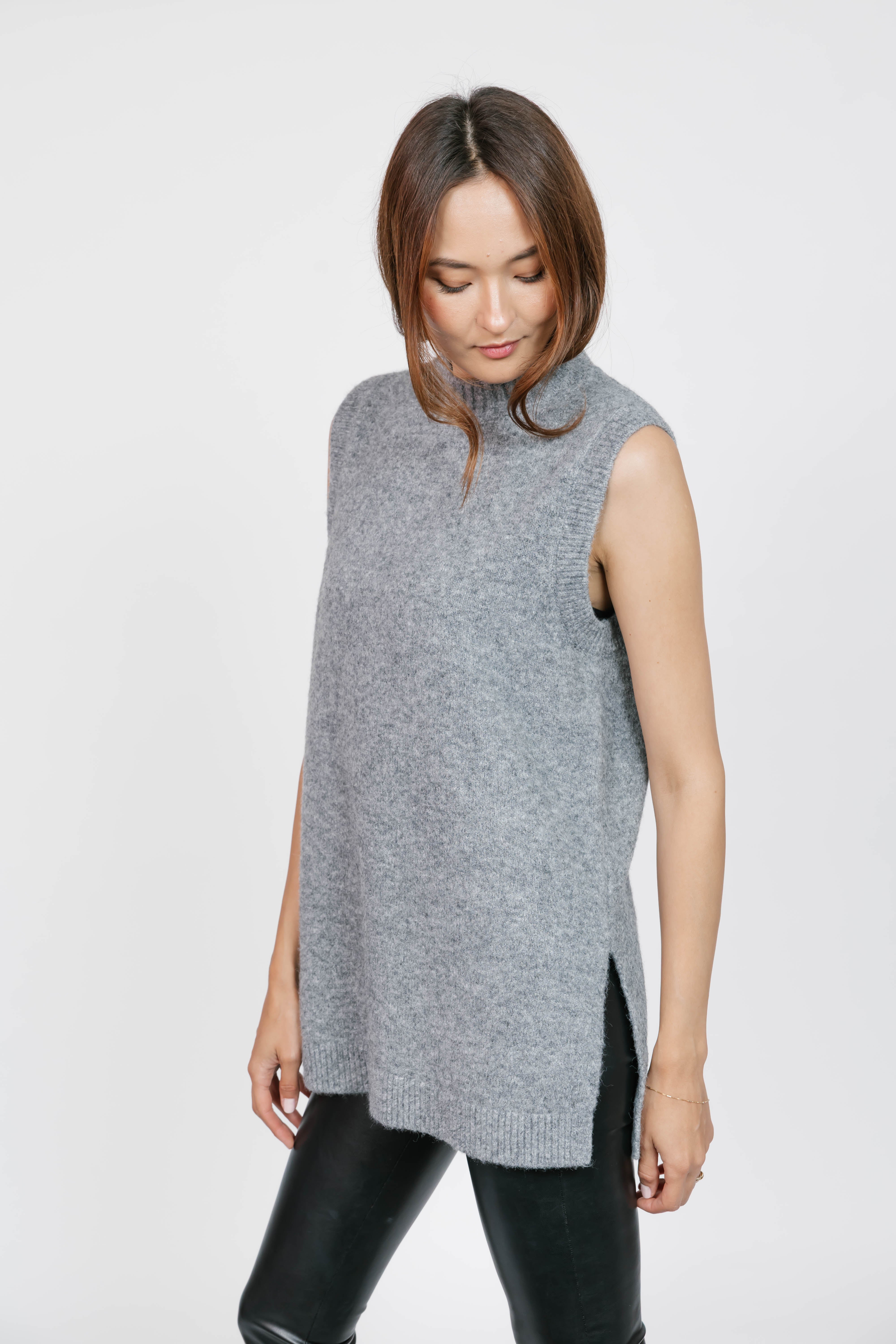Charlie Sweater Tunic in Heather Grey