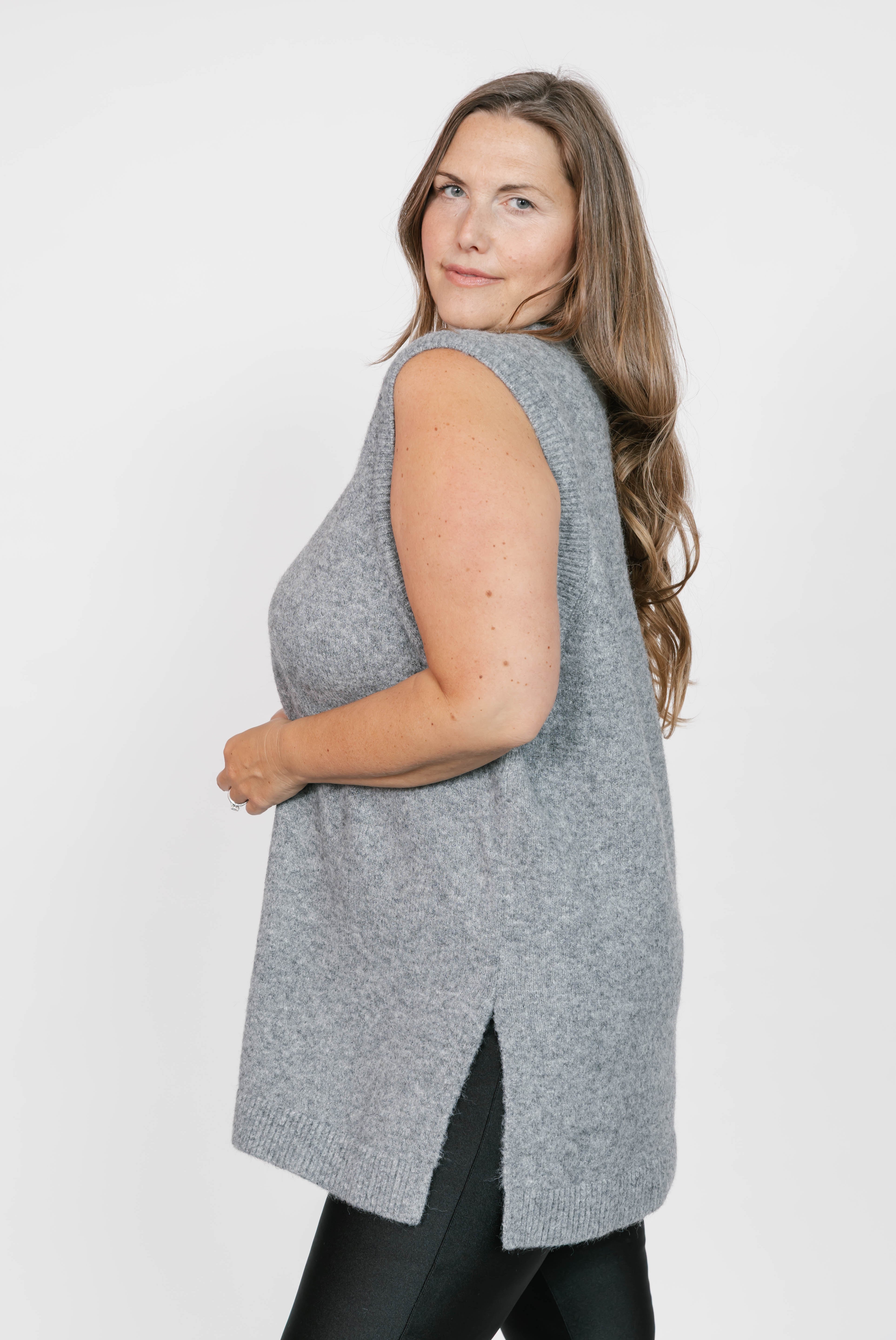 Charlie Sweater Tunic in Heather Grey