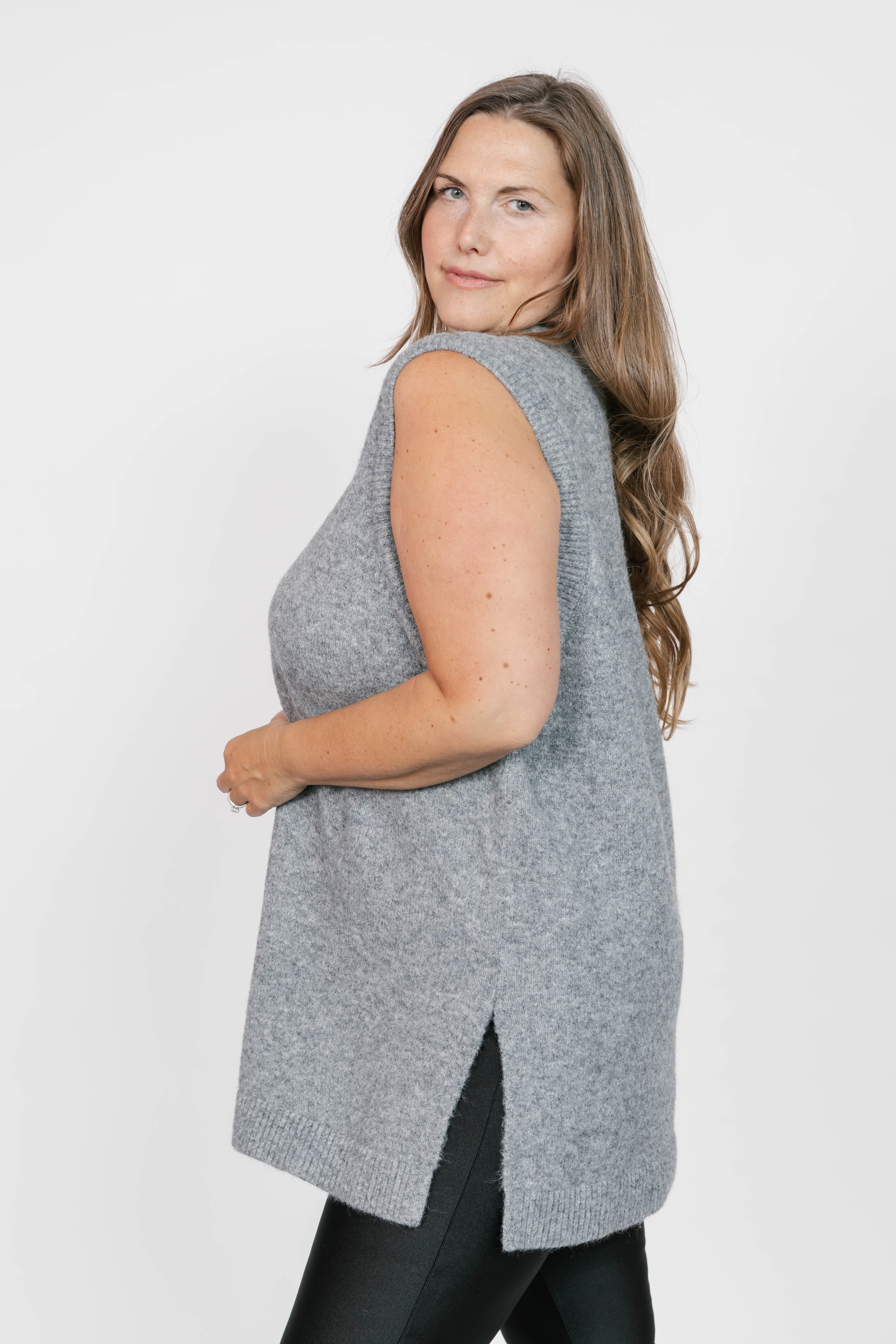 Charlie Sweater Tunic in Heather Grey