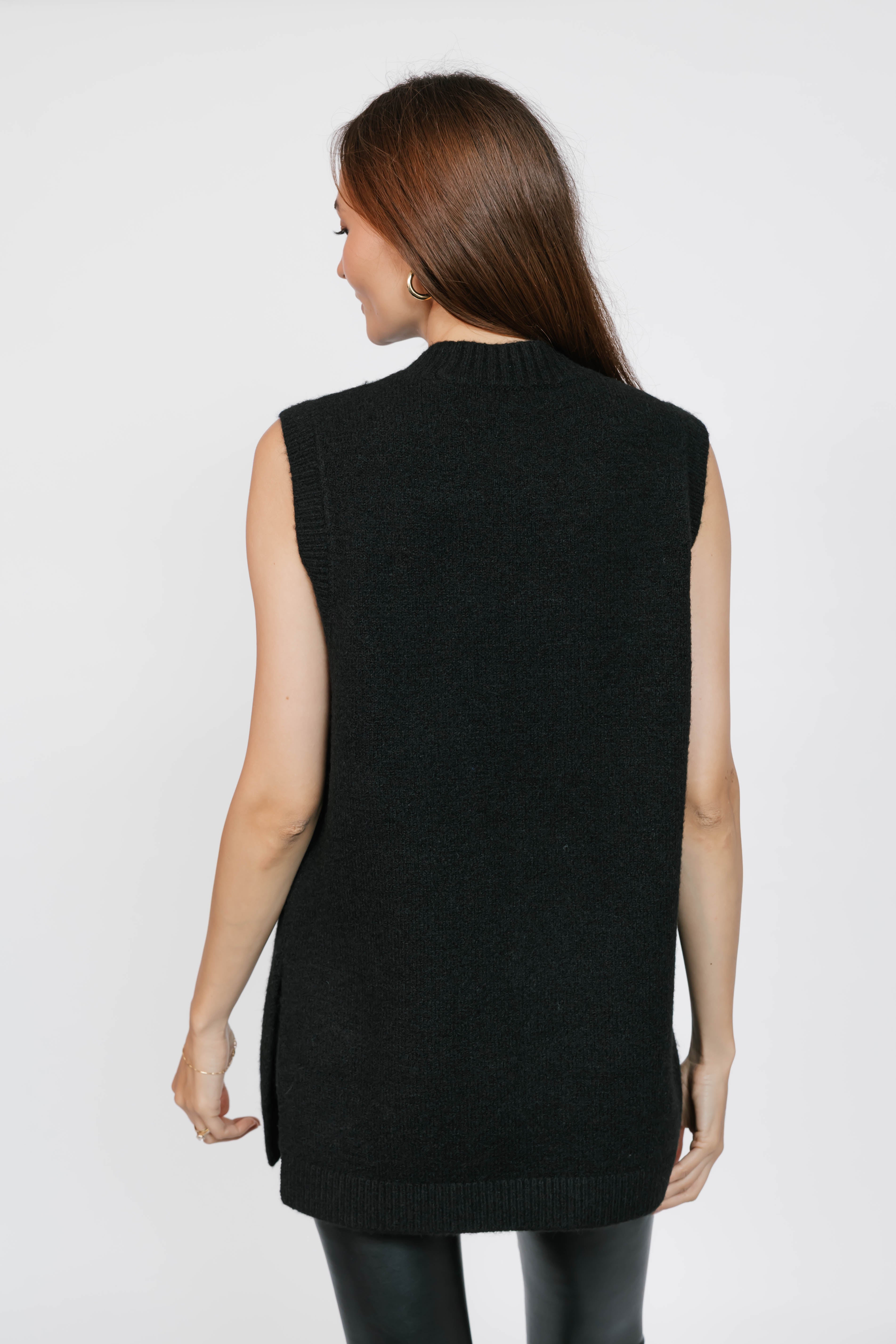 Charlie Sweater Tunic in Midnight Black
