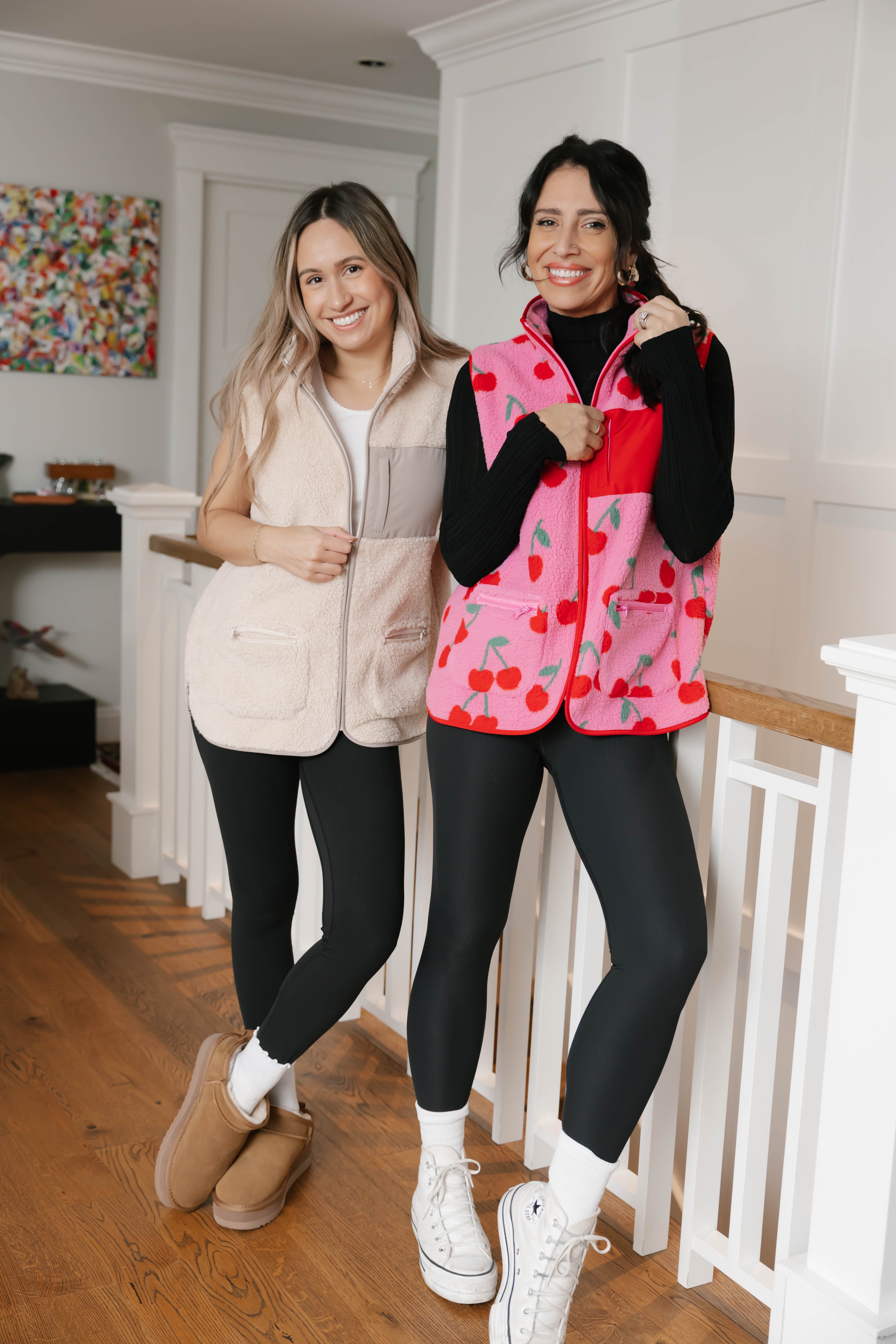 Teddy Vest in Pink/Red Cherry