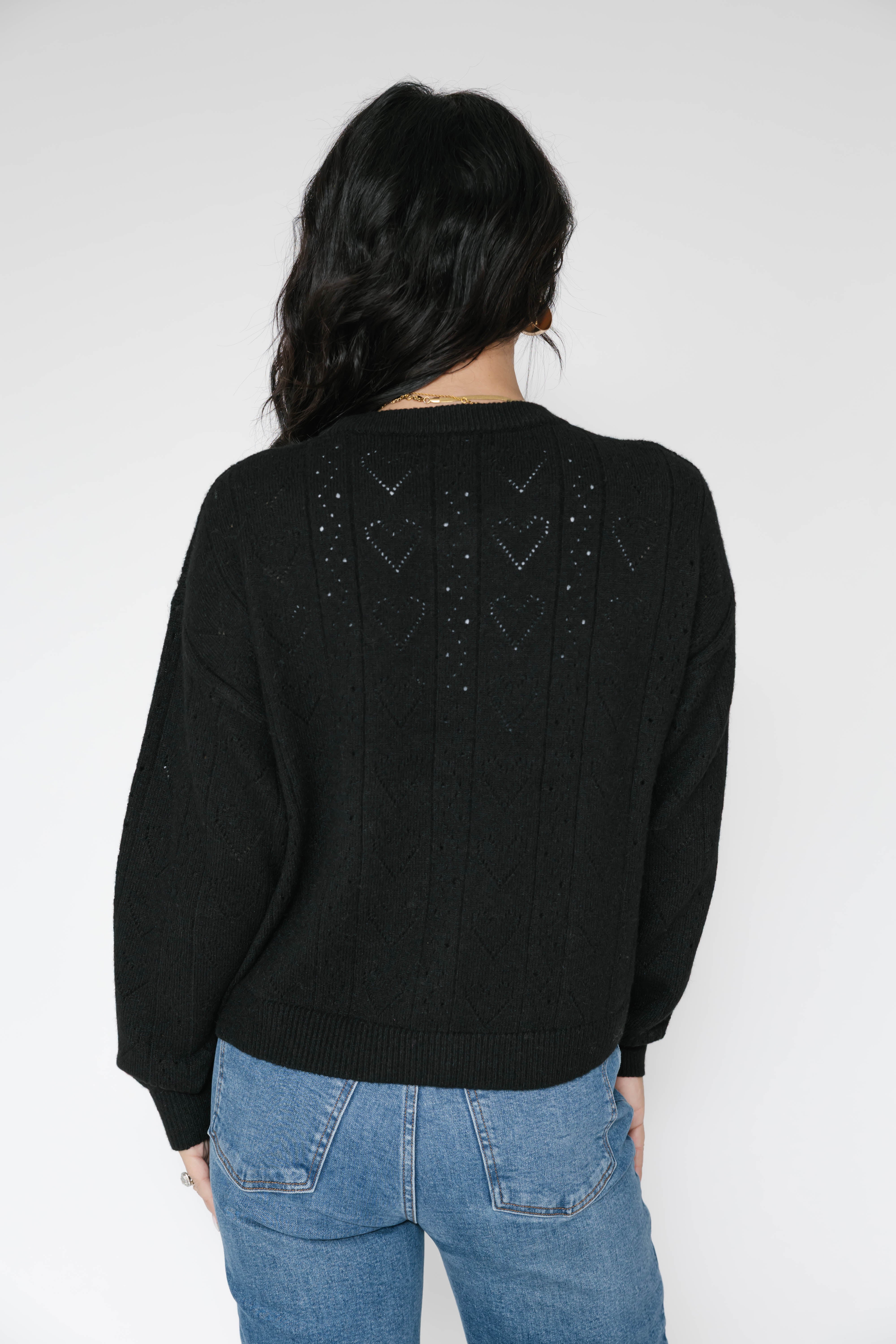 Crush On You Cardigan in Midnight Black