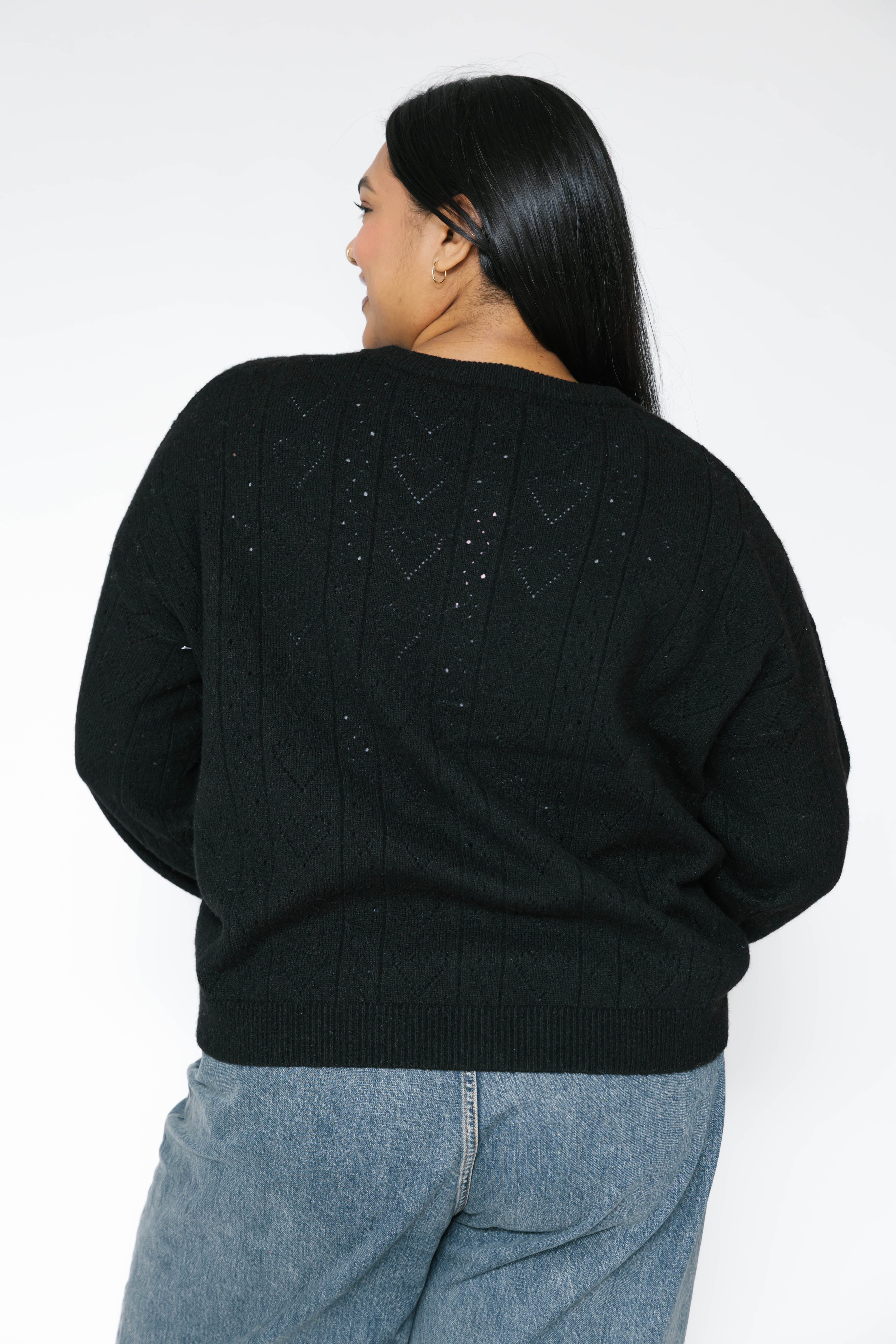 Crush On You Cardigan in Midnight Black