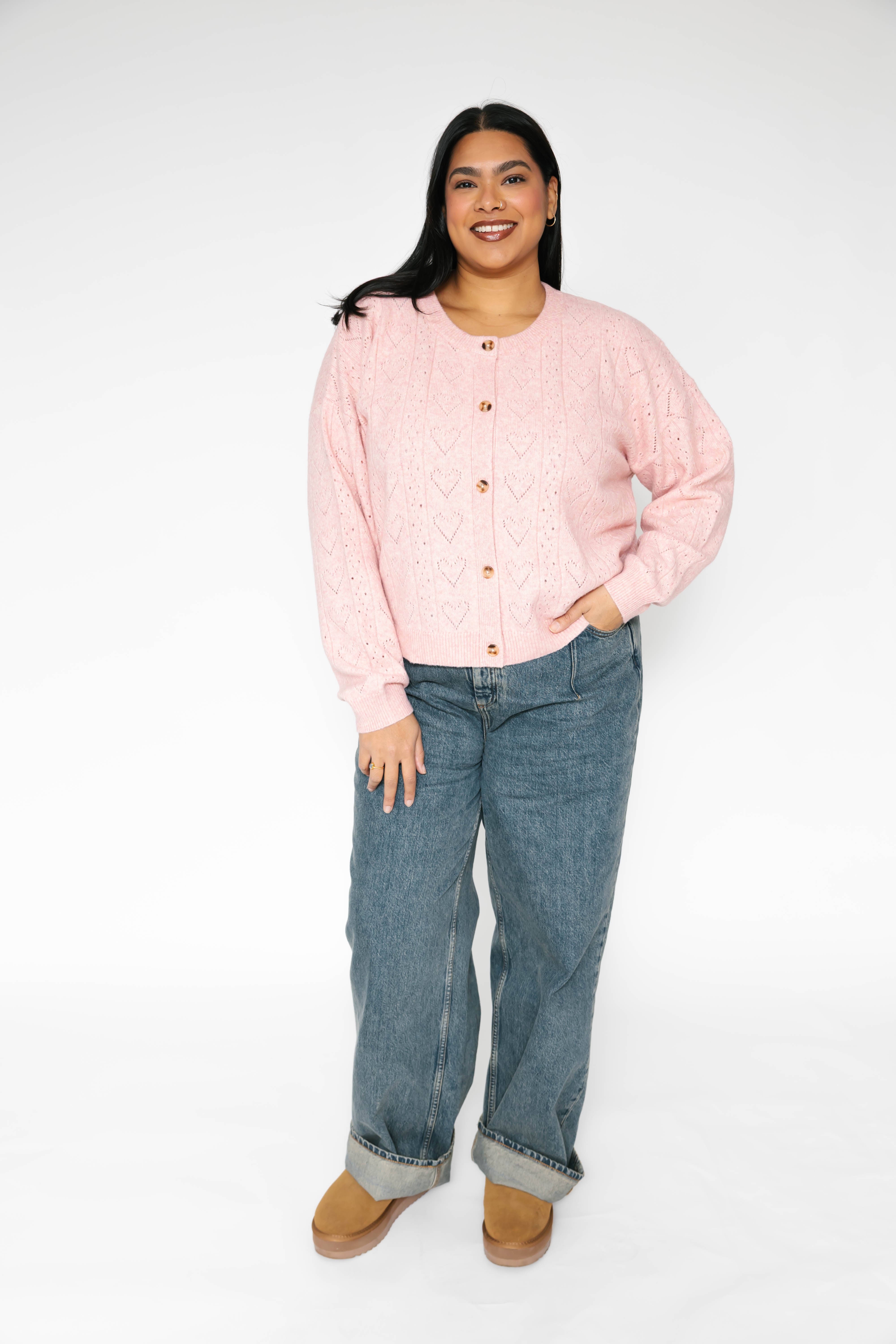 Crush On You Cardigan in Soft Pink