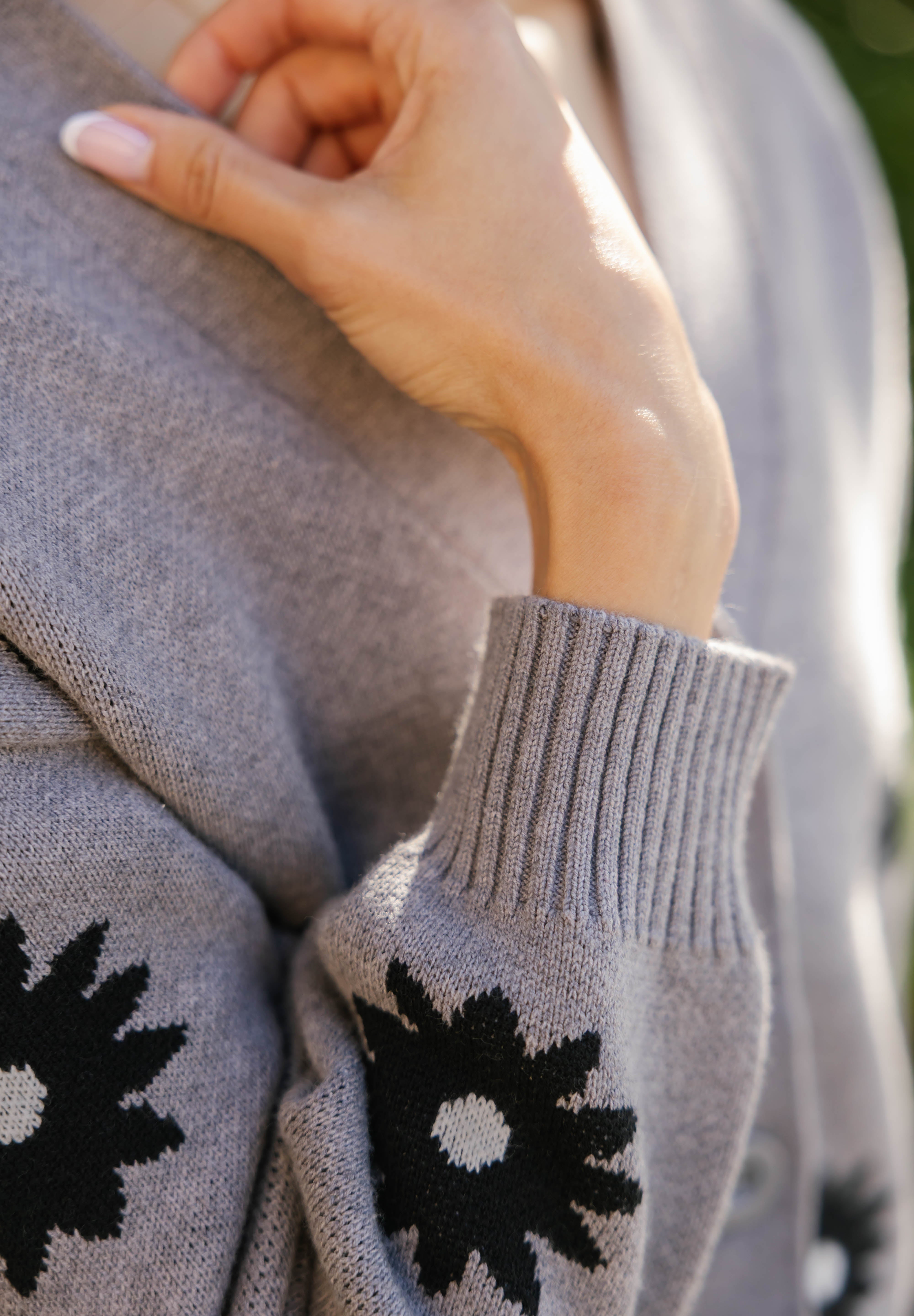 Daisy Cardigan in Grey Combo