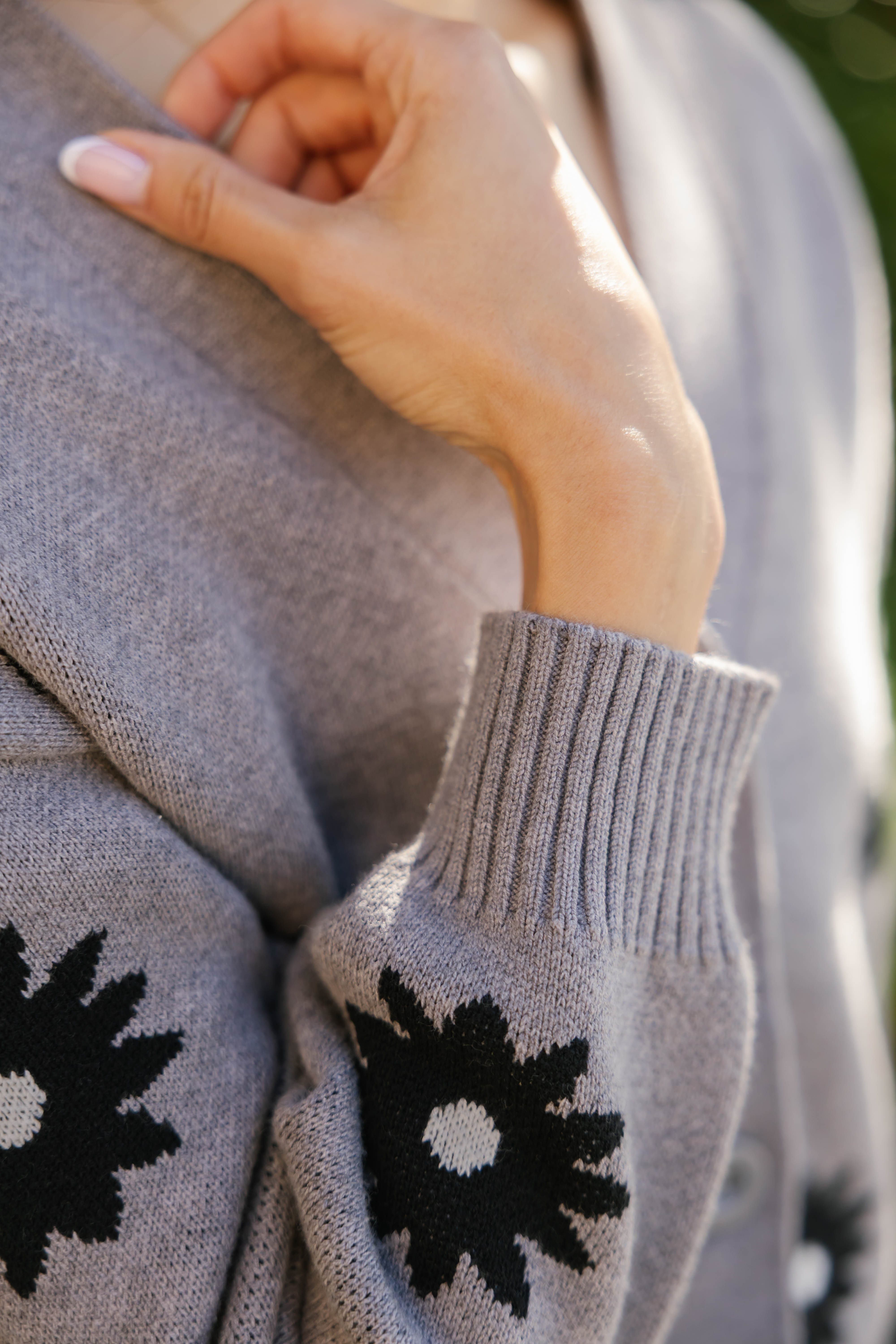 Daisy Cardigan in Grey Combo