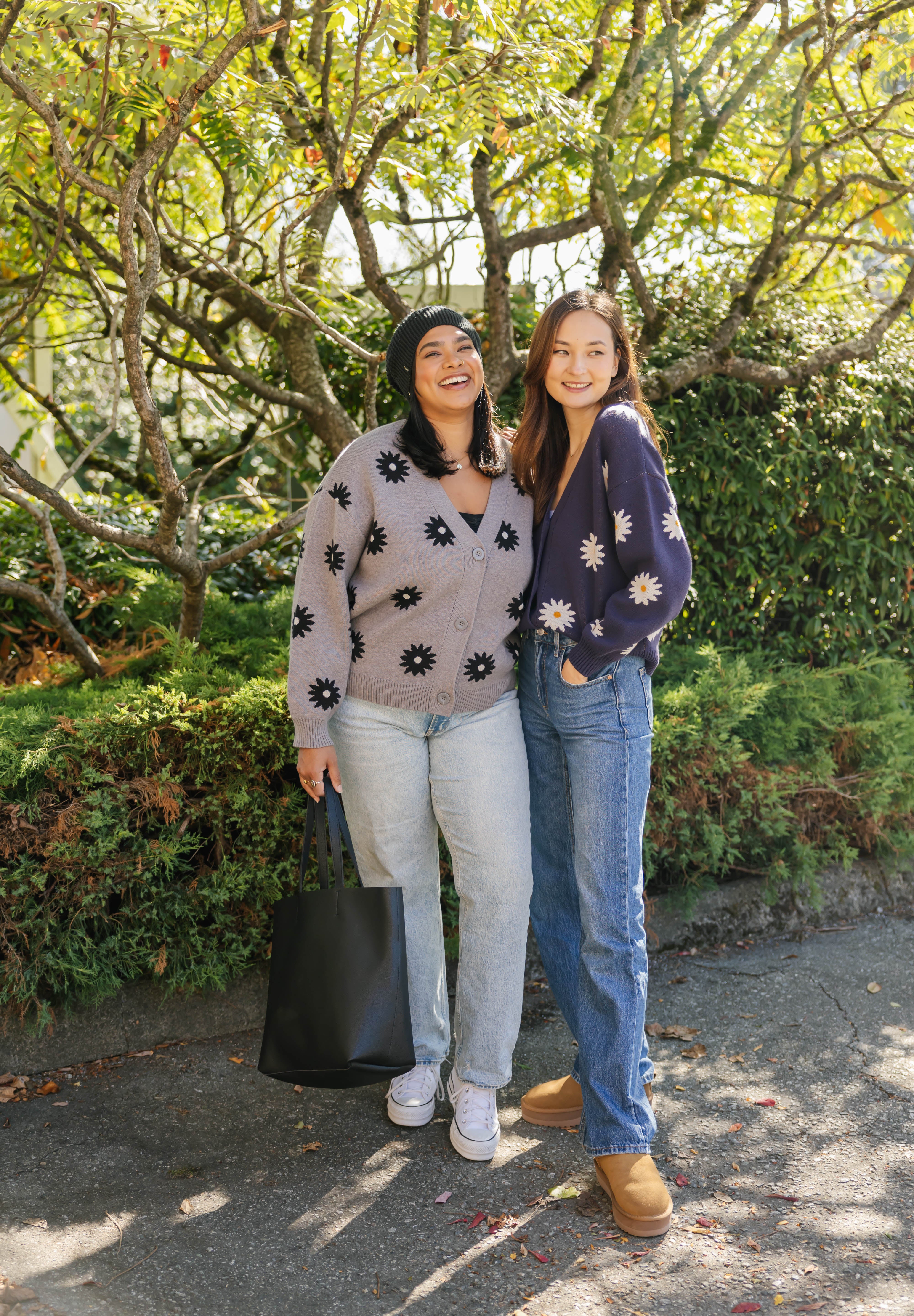 Daisy Cardigan in Grey Combo