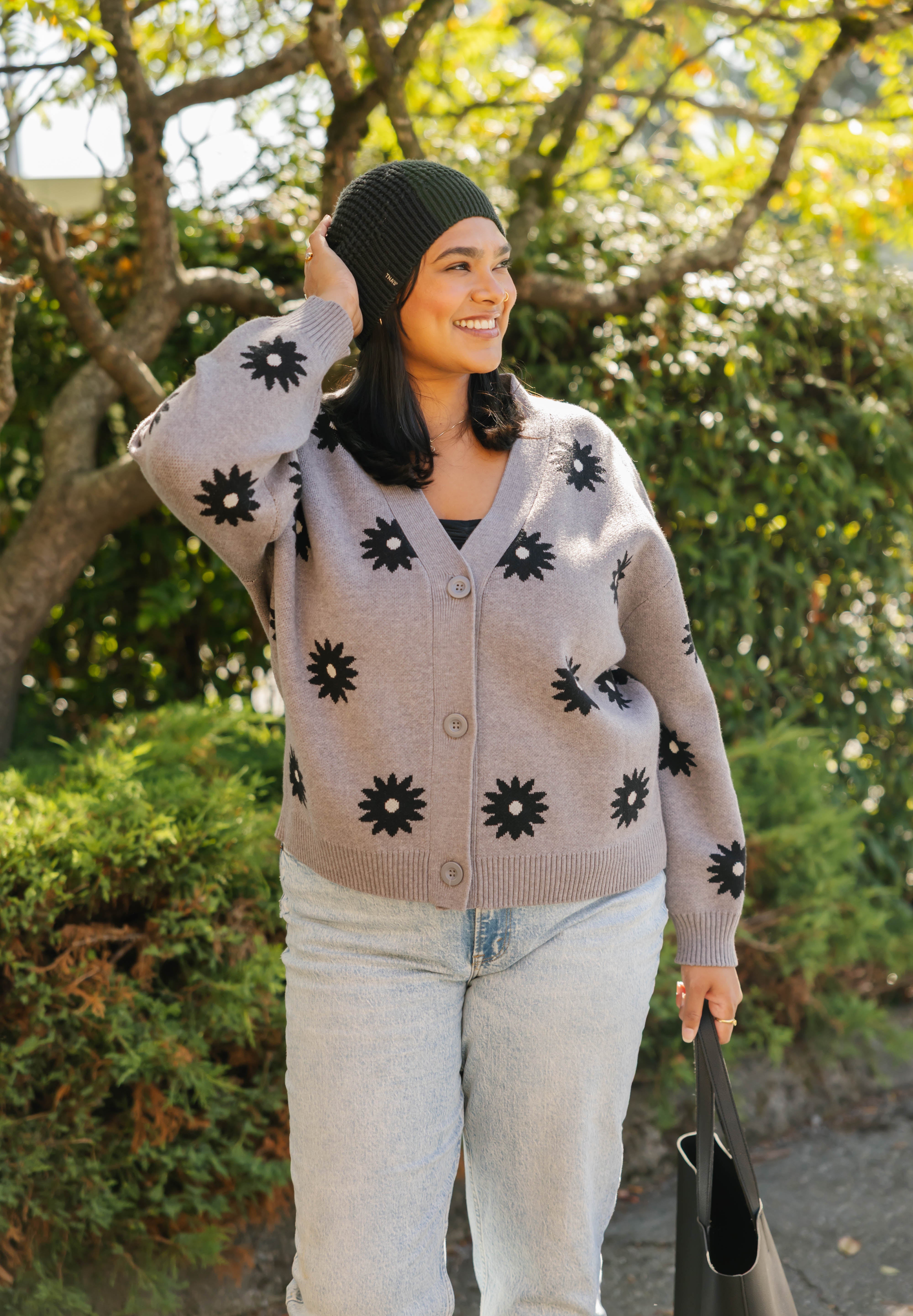 Daisy Cardigan in Grey Combo