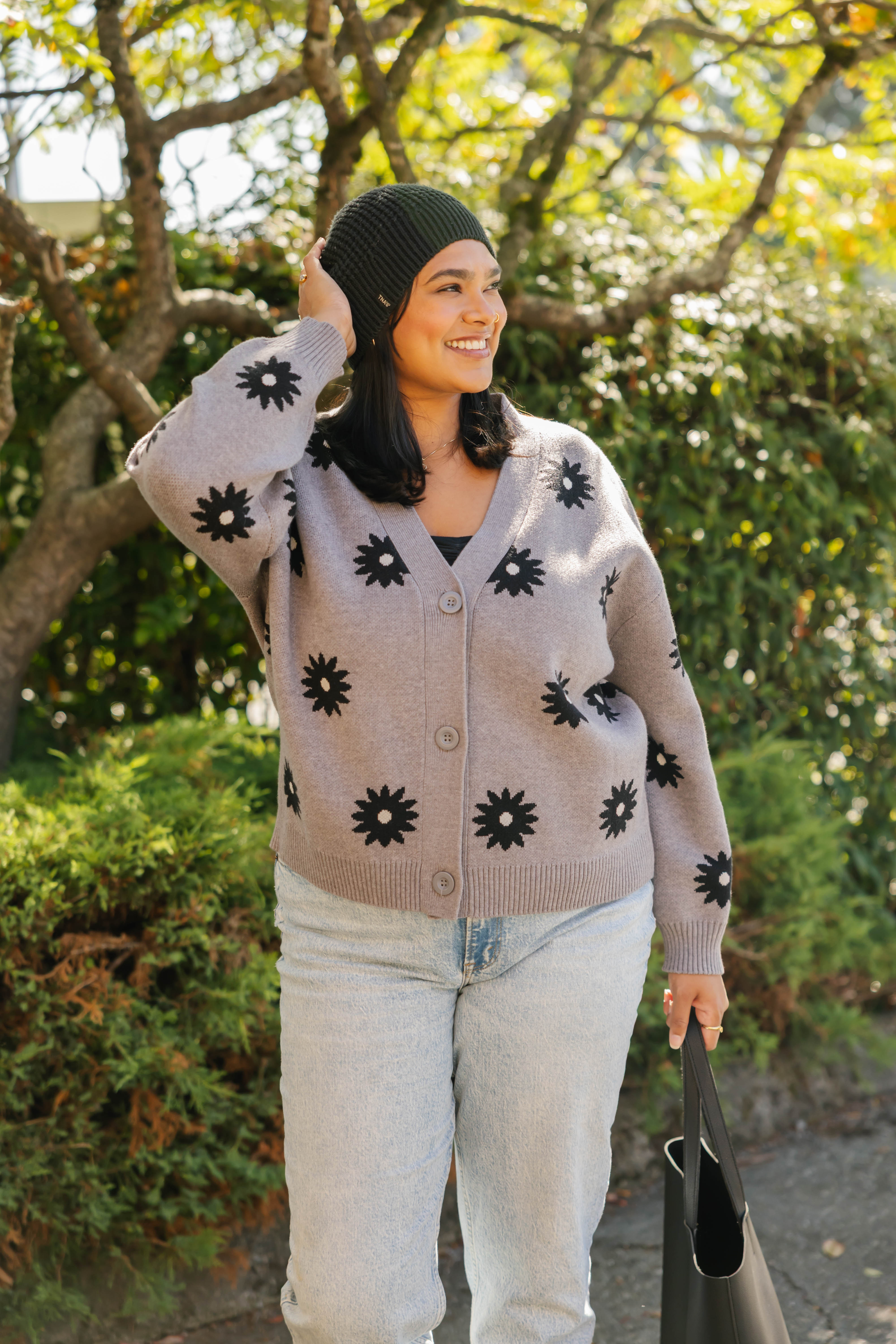 Daisy Cardigan in Grey Combo