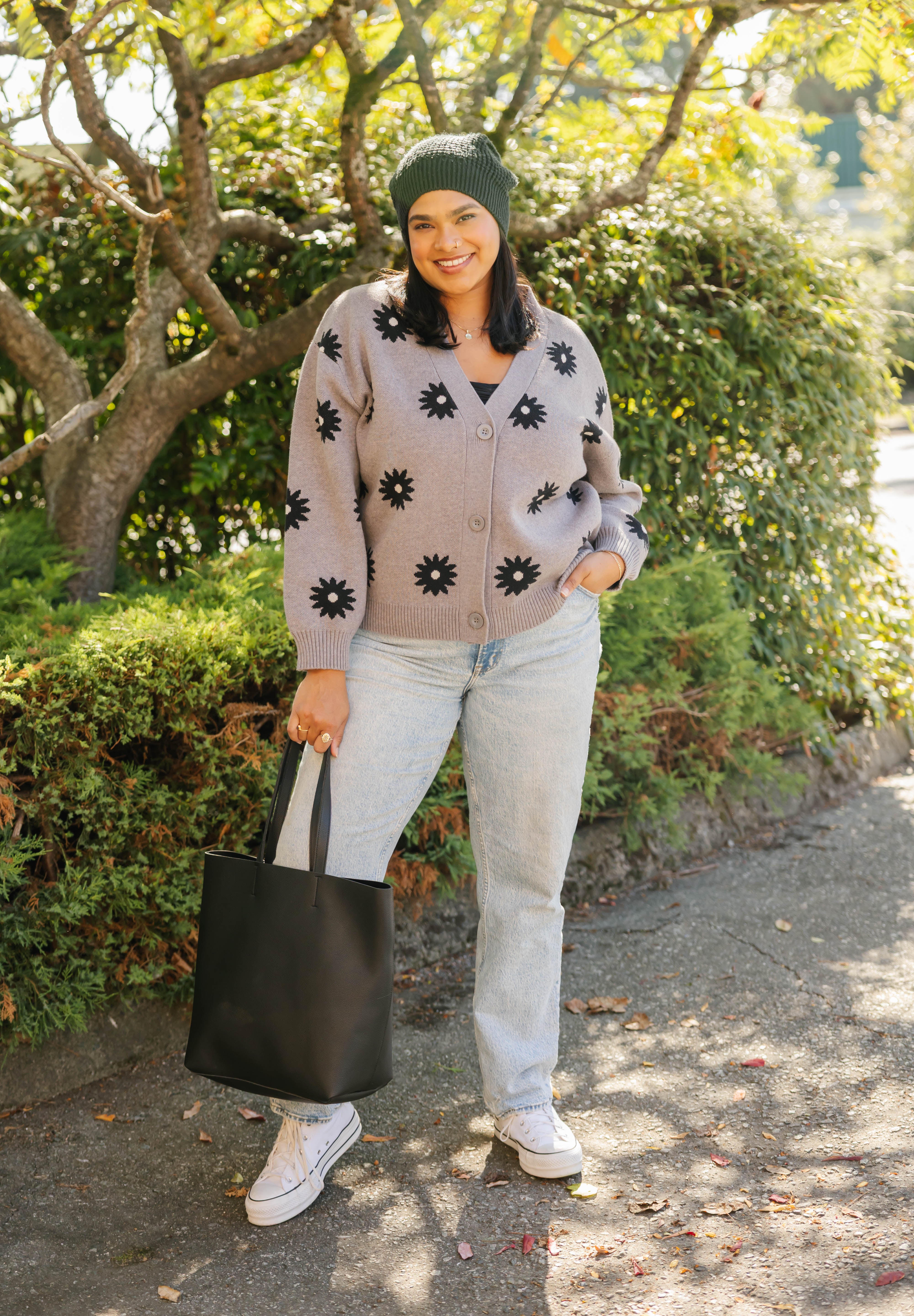 Daisy Cardigan in Grey Combo