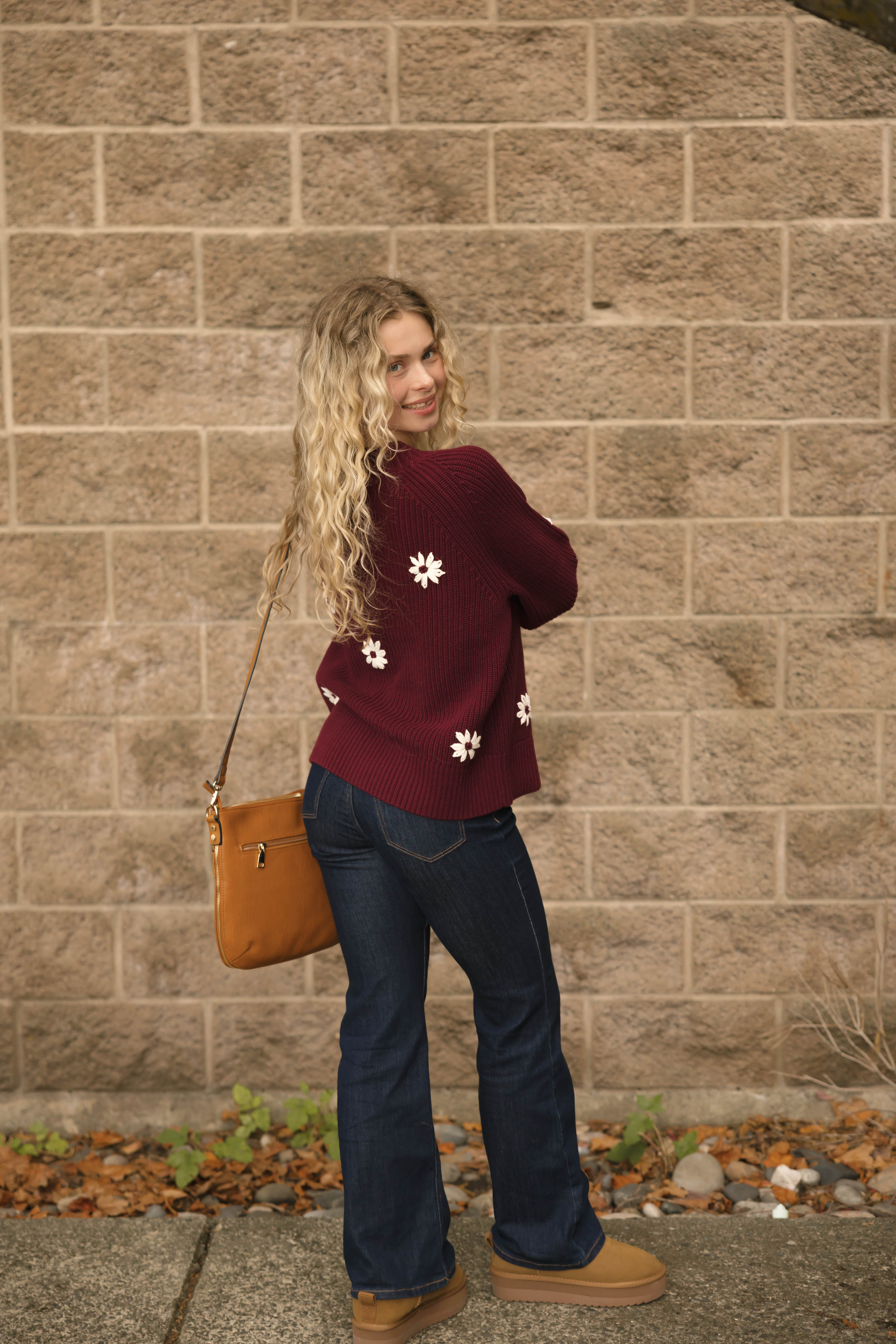 Daisy Sweater in Merlot