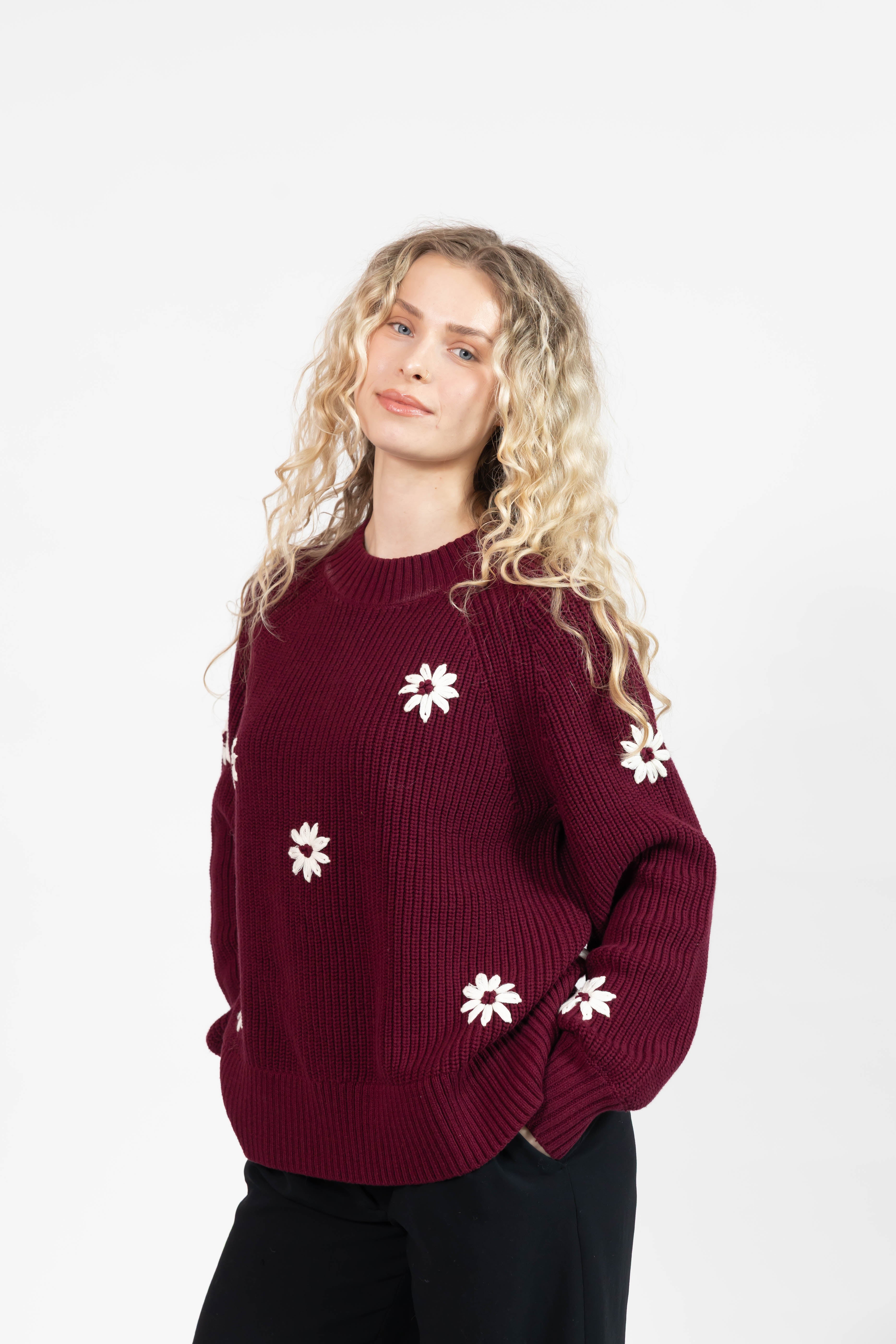 Daisy Sweater in Merlot
