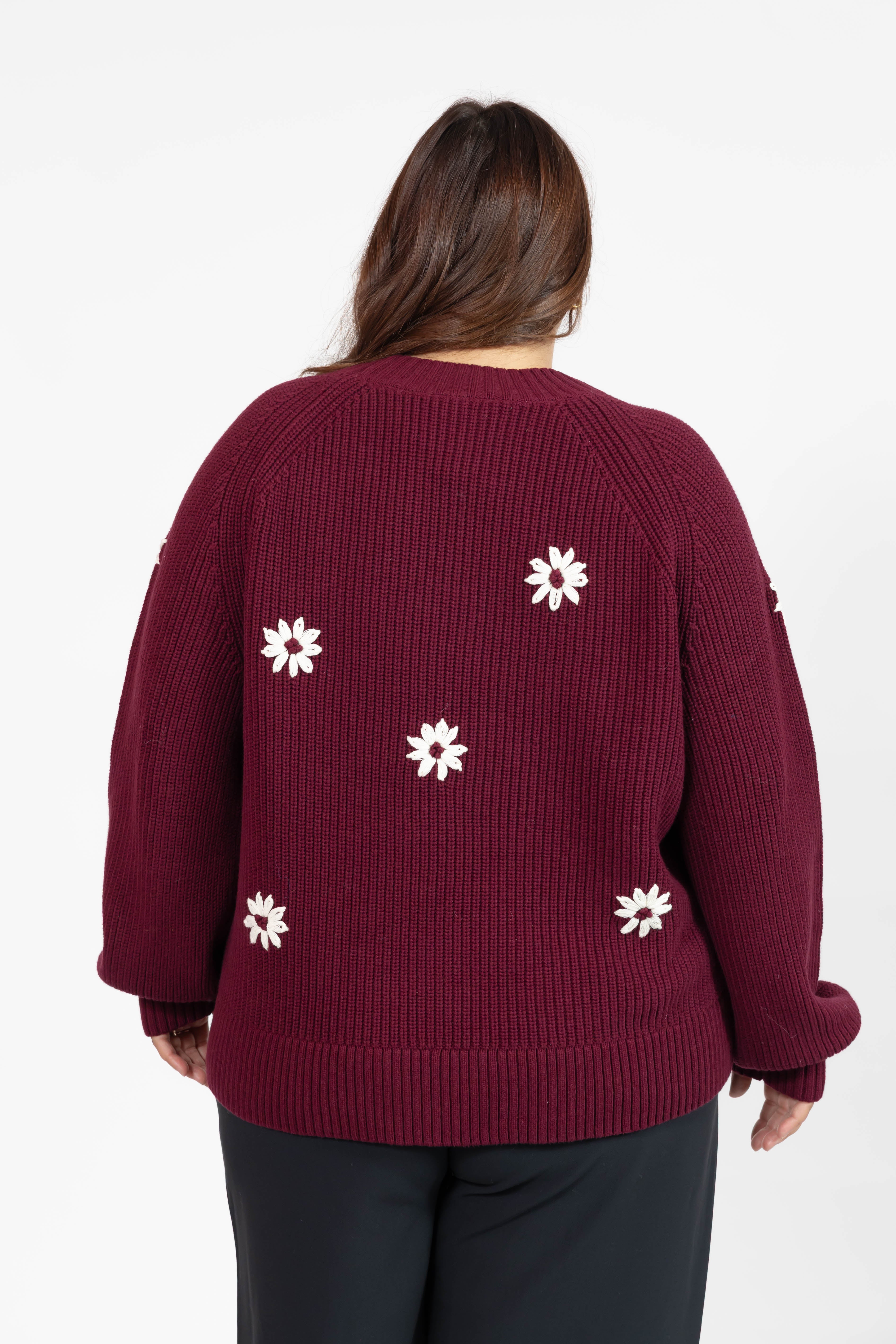 Daisy Sweater in Merlot