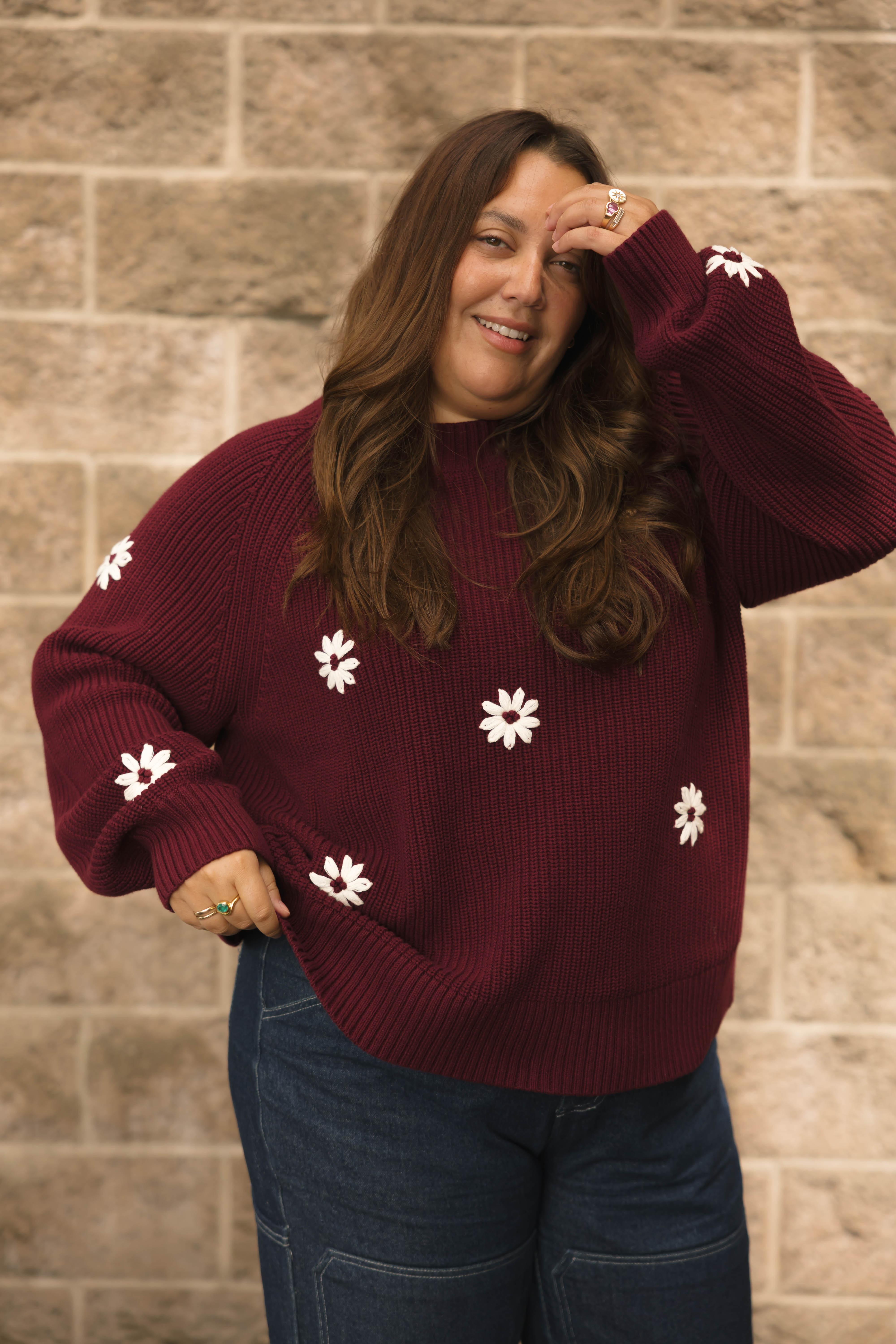 Daisy Sweater in Merlot
