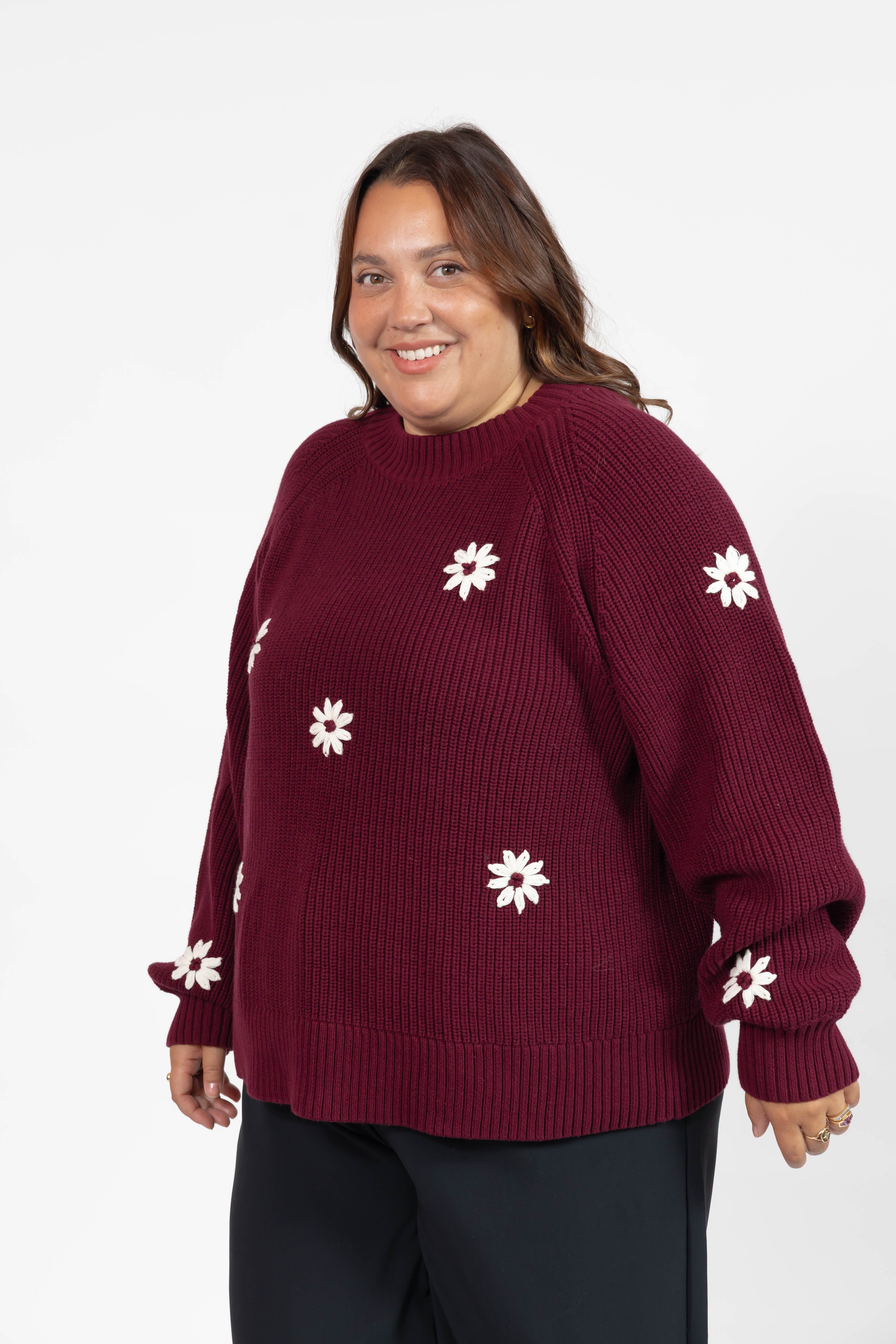 Daisy Sweater in Merlot