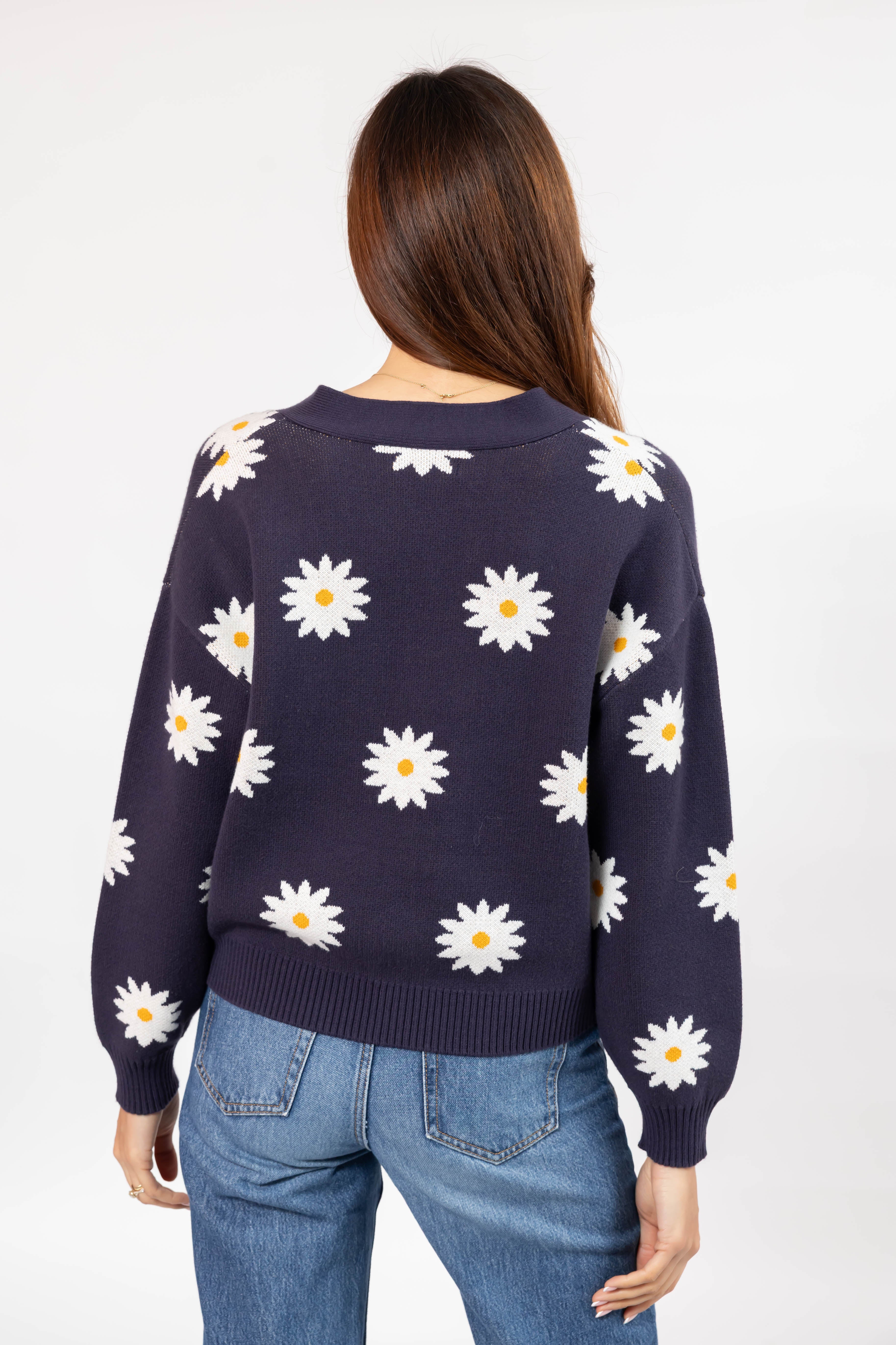 Daisy Cardigan in Navy Combo