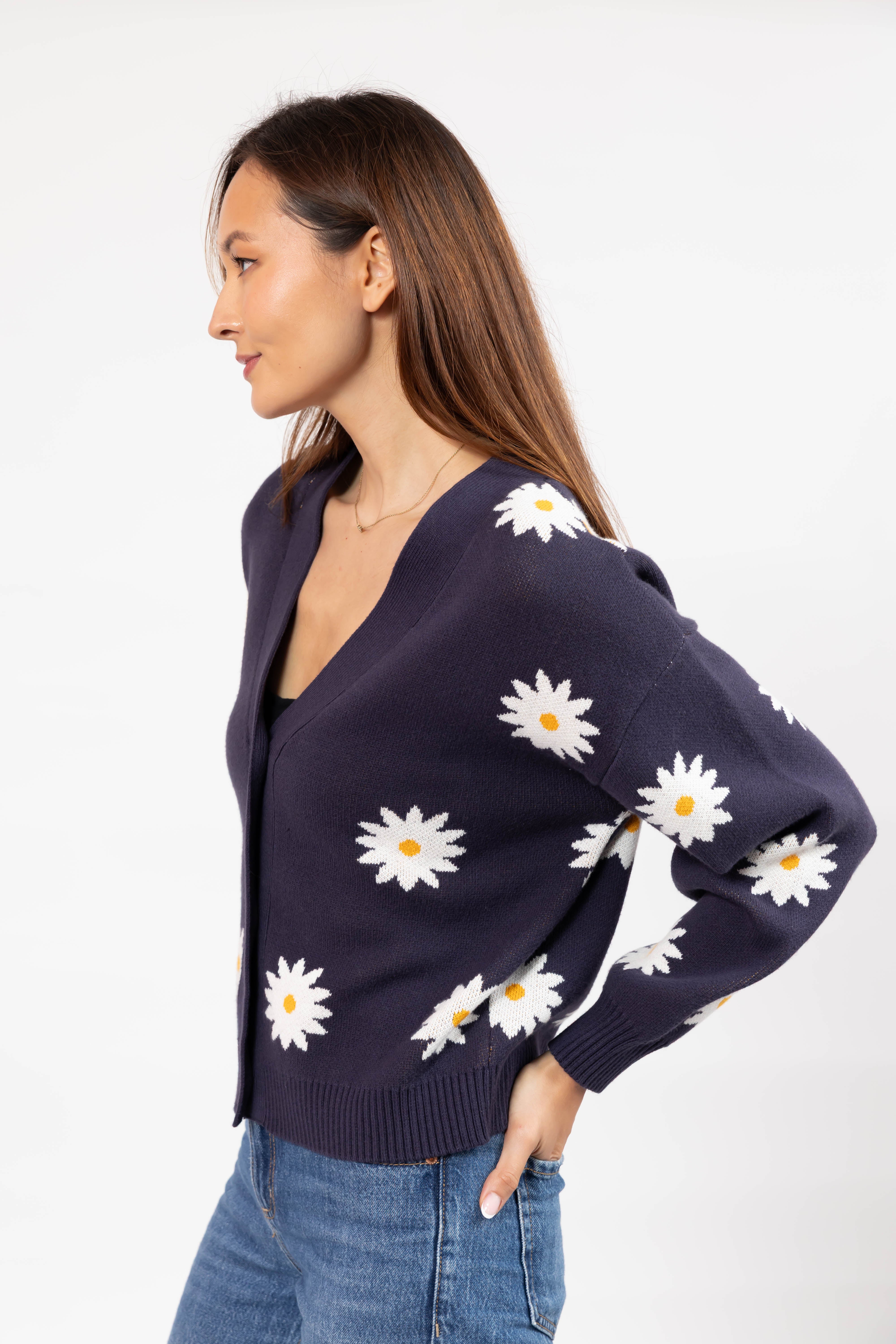 Daisy Cardigan in Navy Combo